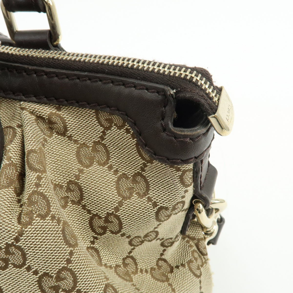 Gucci 2Way Bag - Beige Brown, GG Canvas Leather