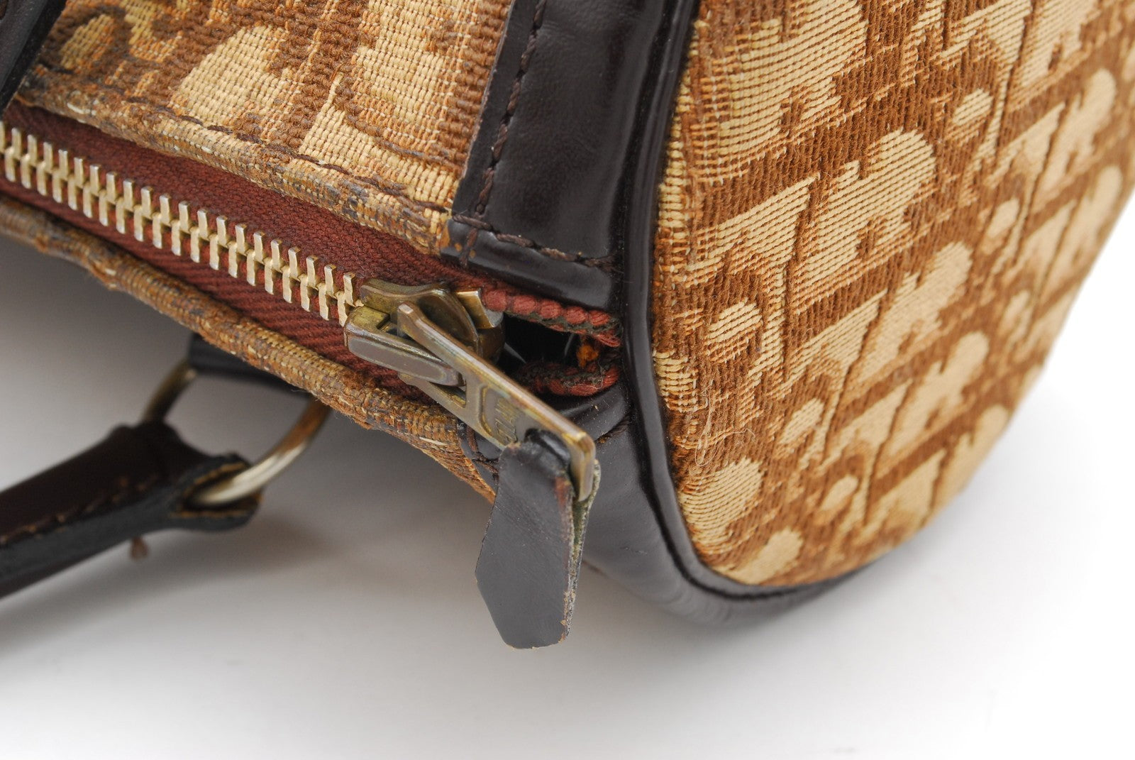 Christian Dior Vintage Trotter Mini Boston Handbag - Brown, Canvas