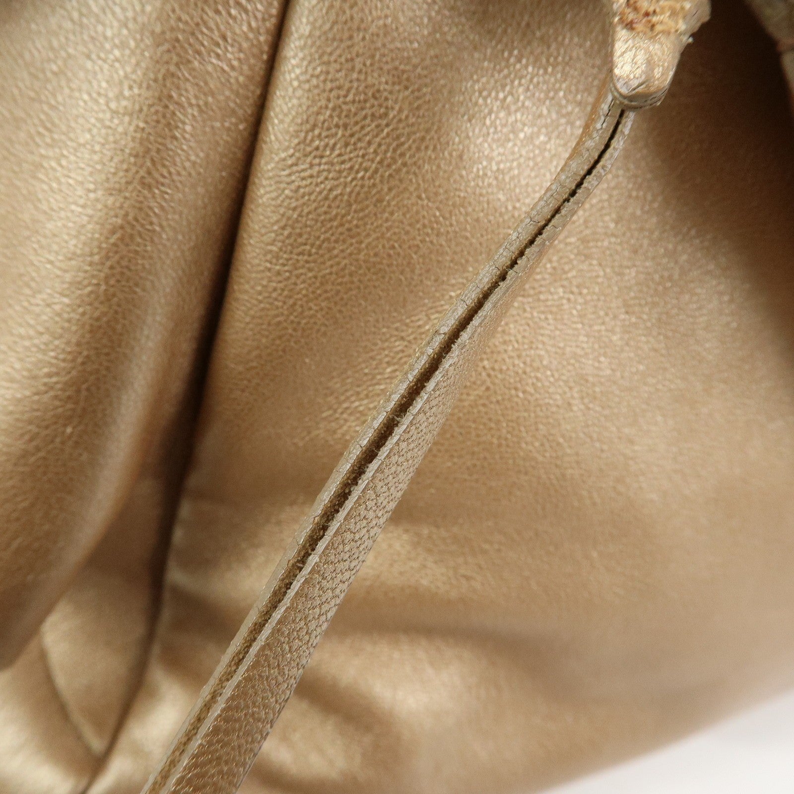 Prada Frilled Leather Tote Bag - Champagne Gold, Leather