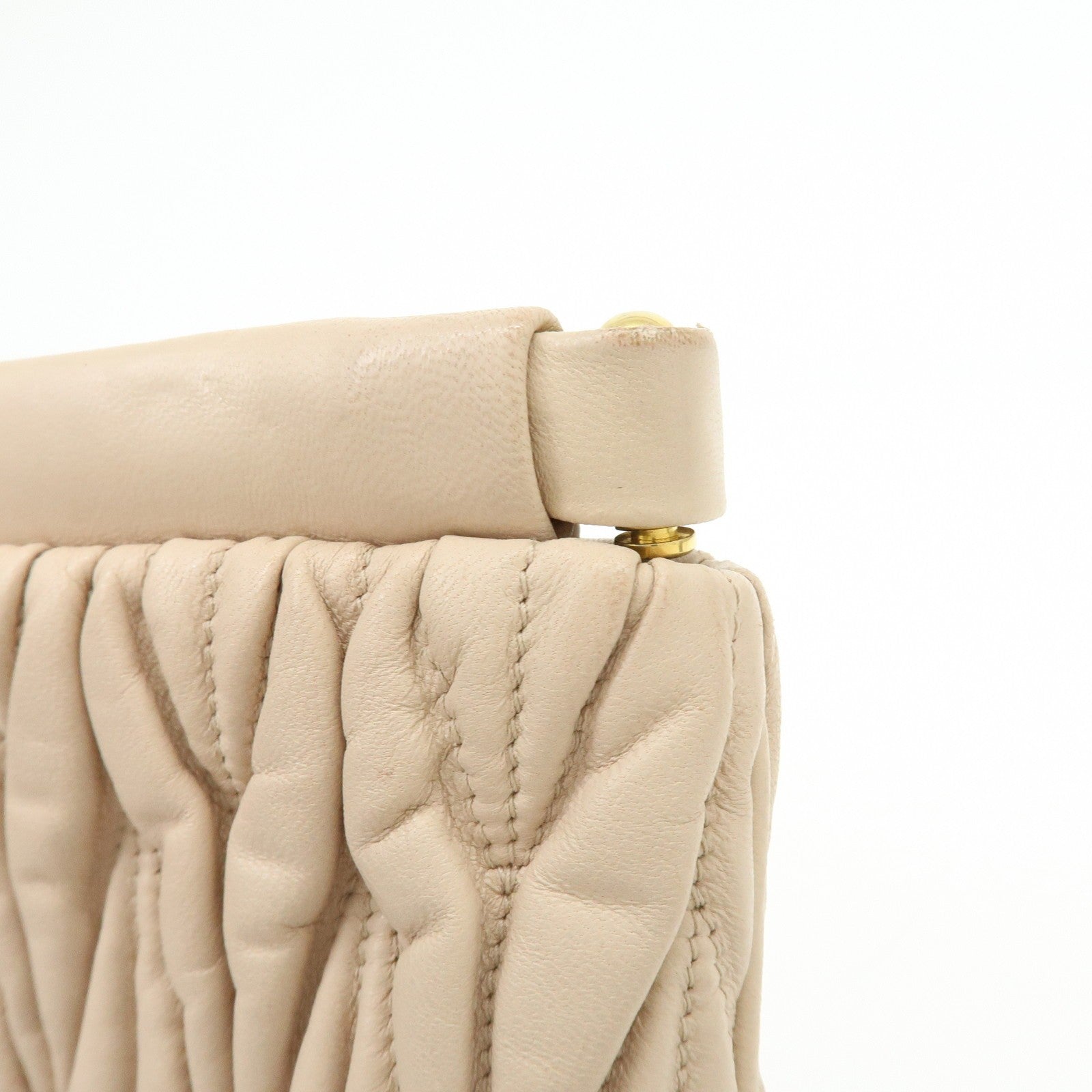 Miu Miu Clutch Bag - Beige, Nappa Leather
