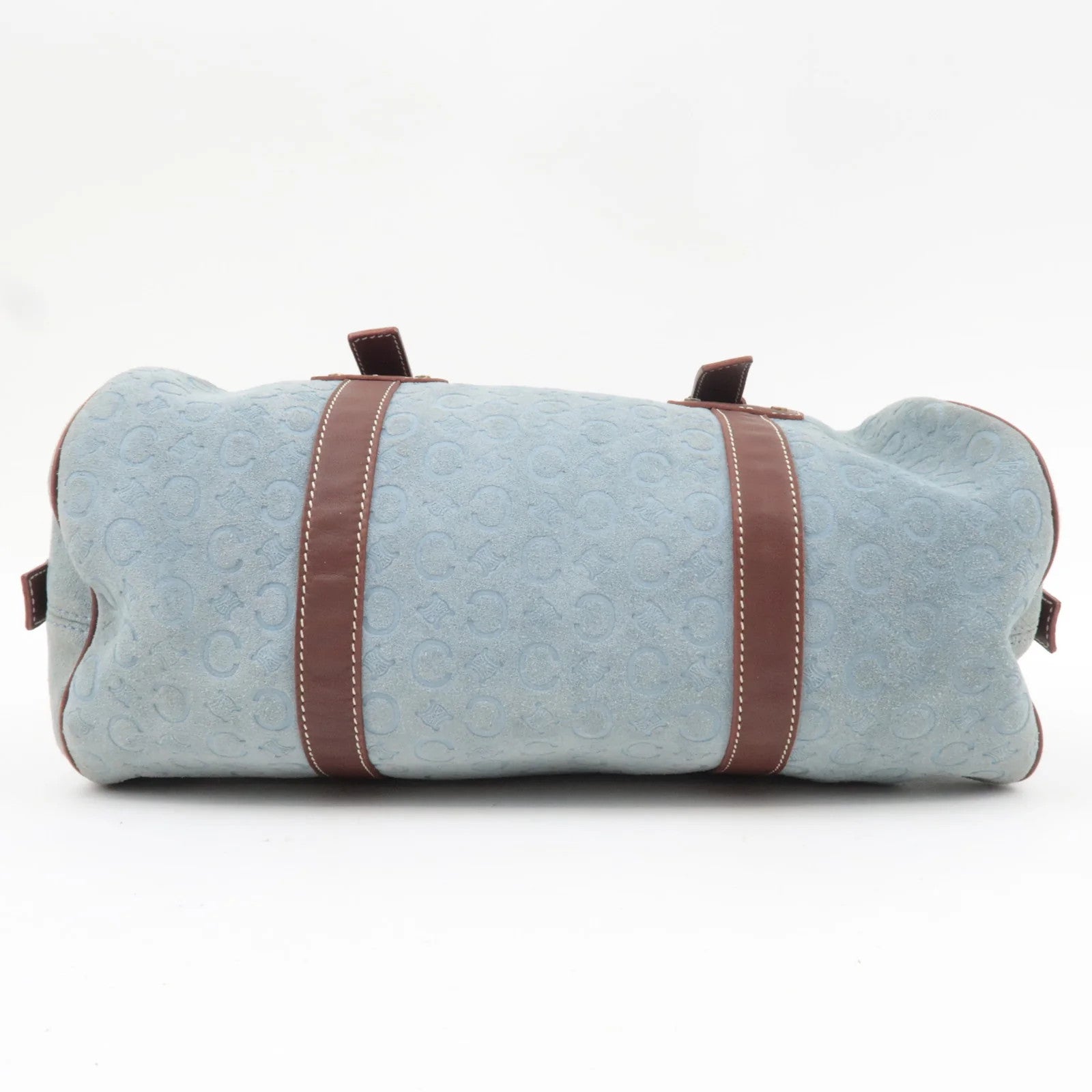 Celine C Macadam Shoulder Bag - Blue Brown, Suede Leather 