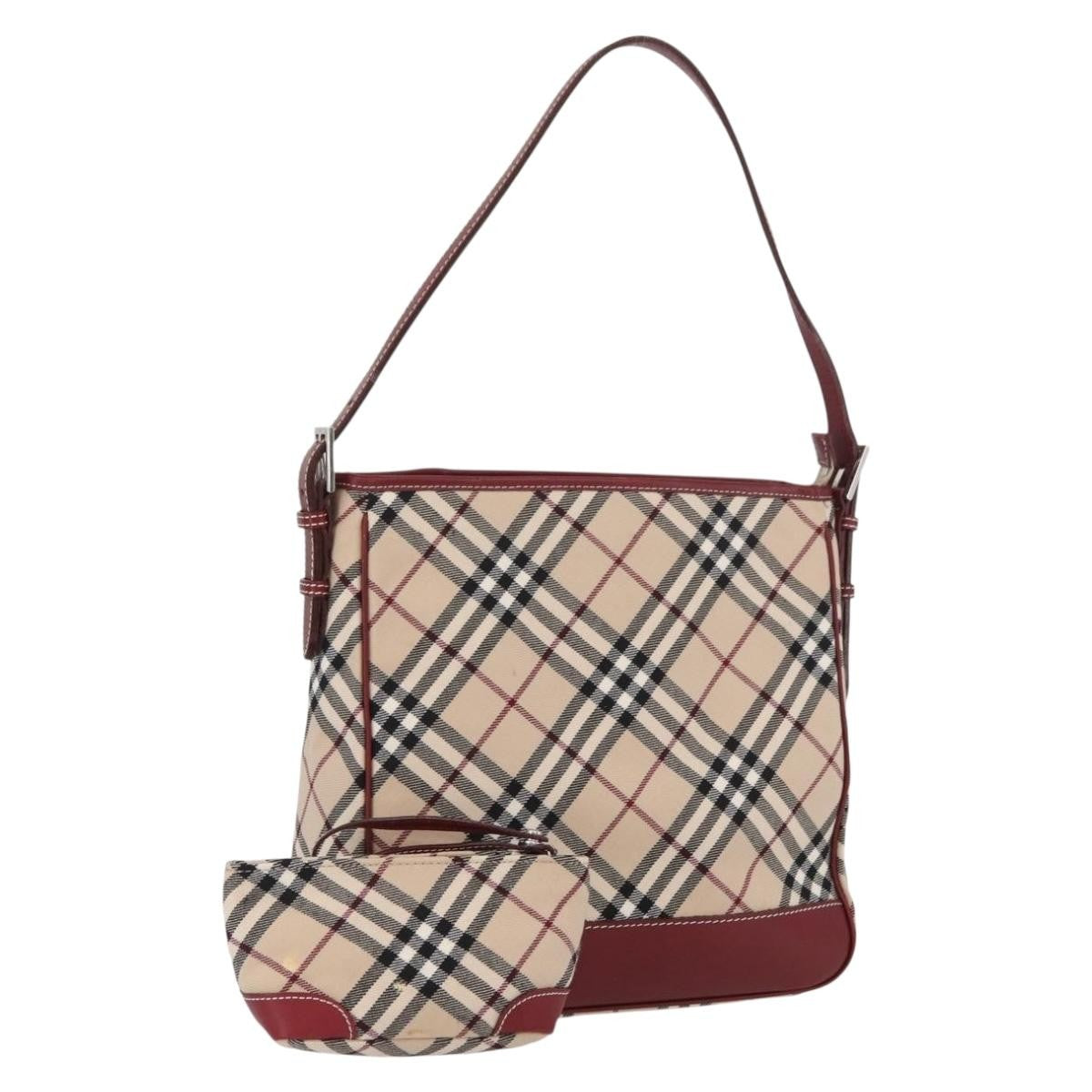 Burberry Nova Check Blue Label Shoulder Bag - Beige/Silver, Canvas