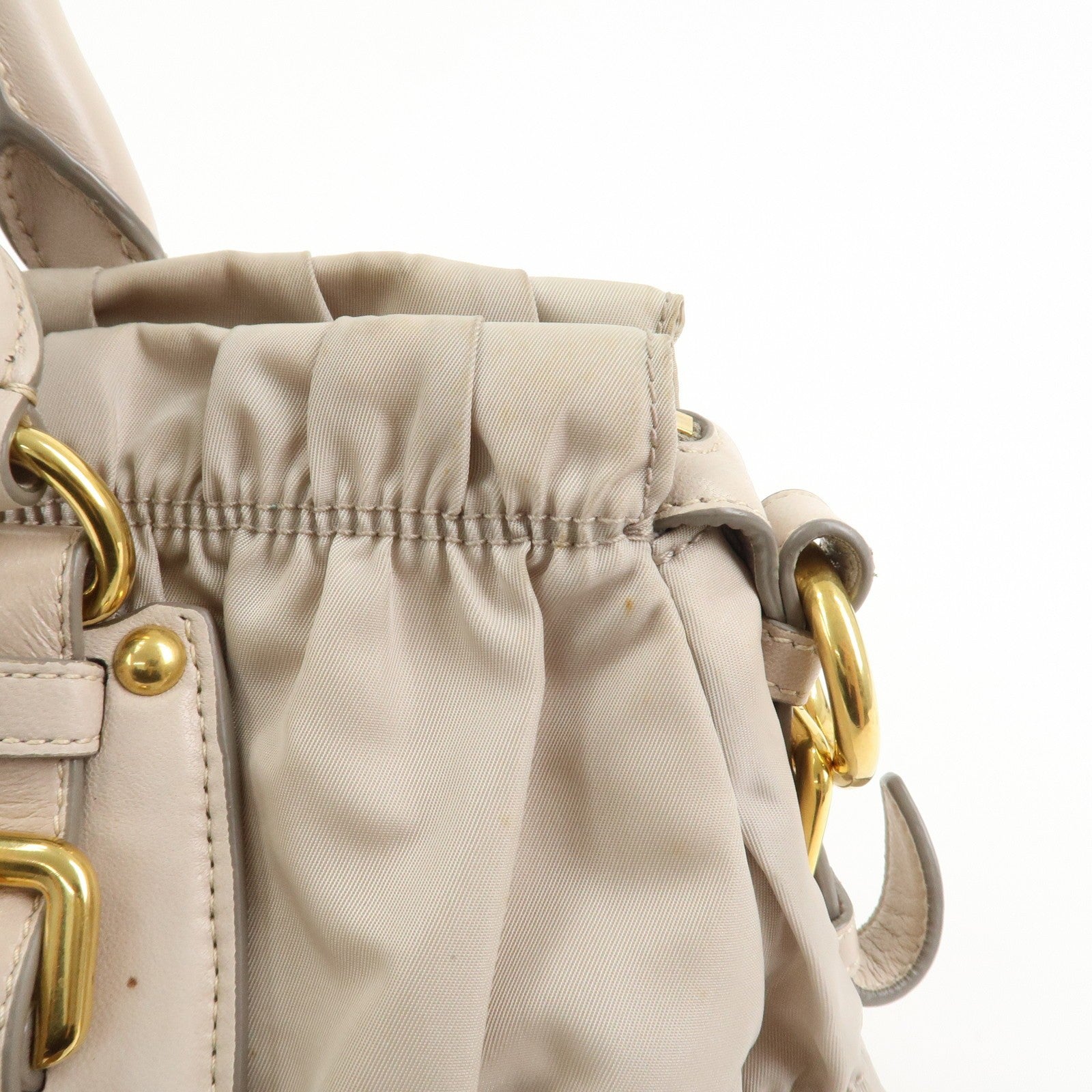 Prada Hand Bag - Gray, Nylon and Leather
