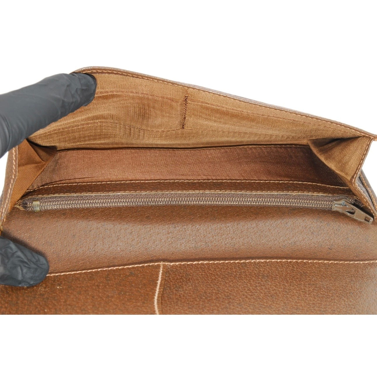 GUCCI Vintage GG Wallet Beige Brown