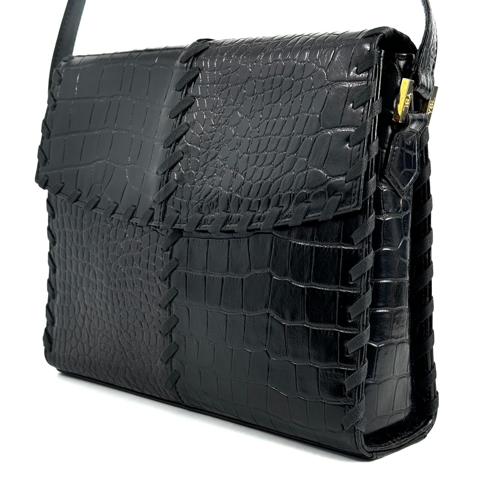 Saint Laurent YSL Shoulder Bag - Black, Leather 