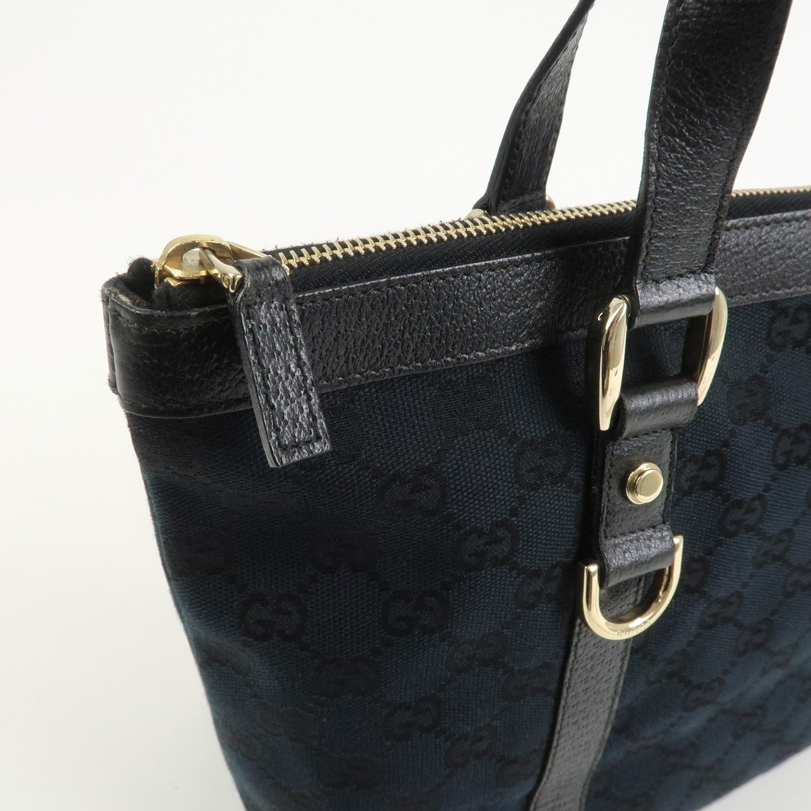 Gucci Abbey Tote Bag - Black, GG Canvas, Leather