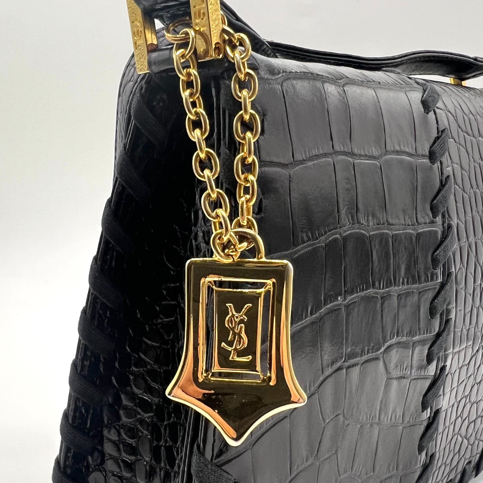 Saint Laurent YSL Shoulder Bag - Black, Leather