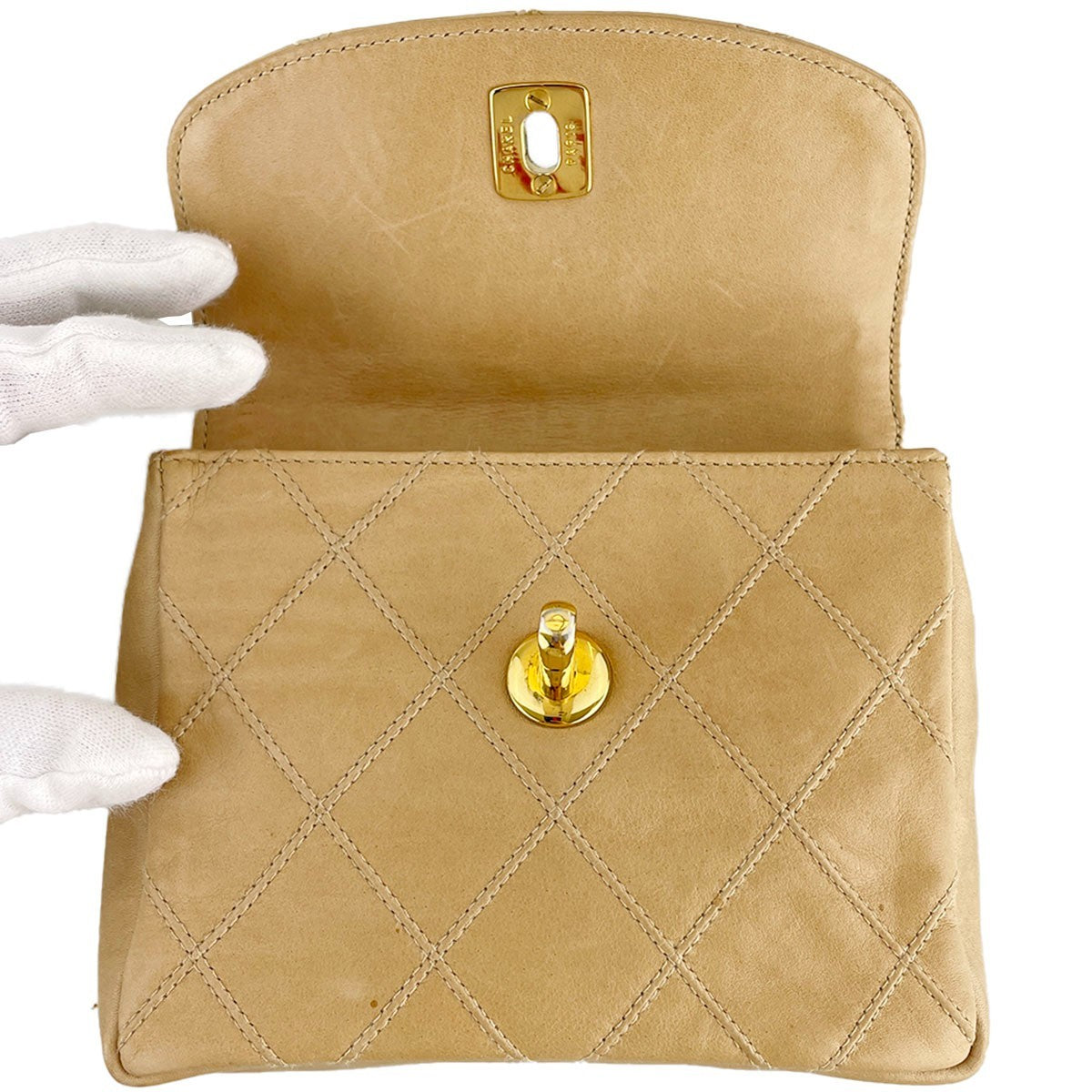 CHANEL Bicolore Waist Bag - Beige, Lambskin Leather