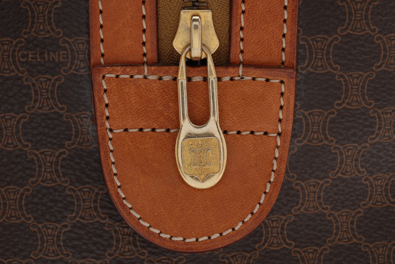 Celine Macadam Boston Bag - Brown, PVC Leather