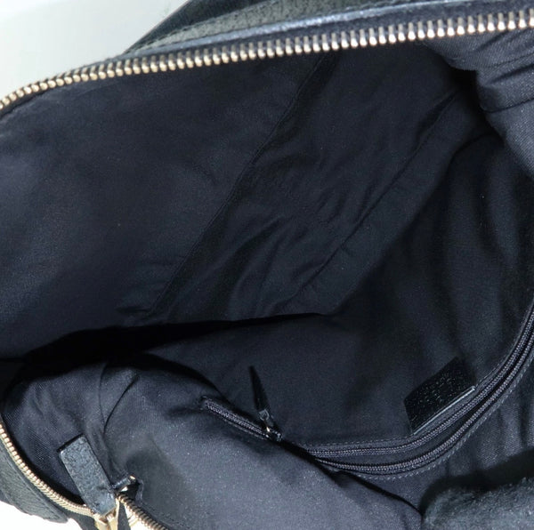 Gucci Shoulder Hand Bag - Black, GG Canvas, Leather