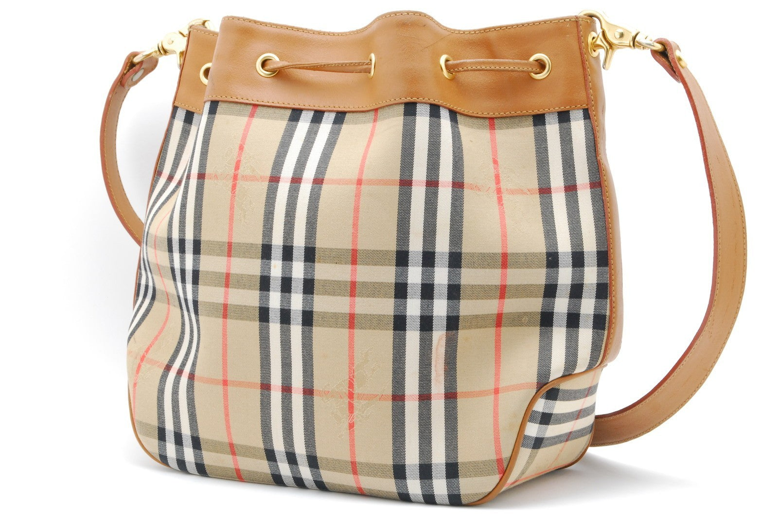 Burberry Burberrys Nova Shoulder Hand Bag - Beige, Canvas