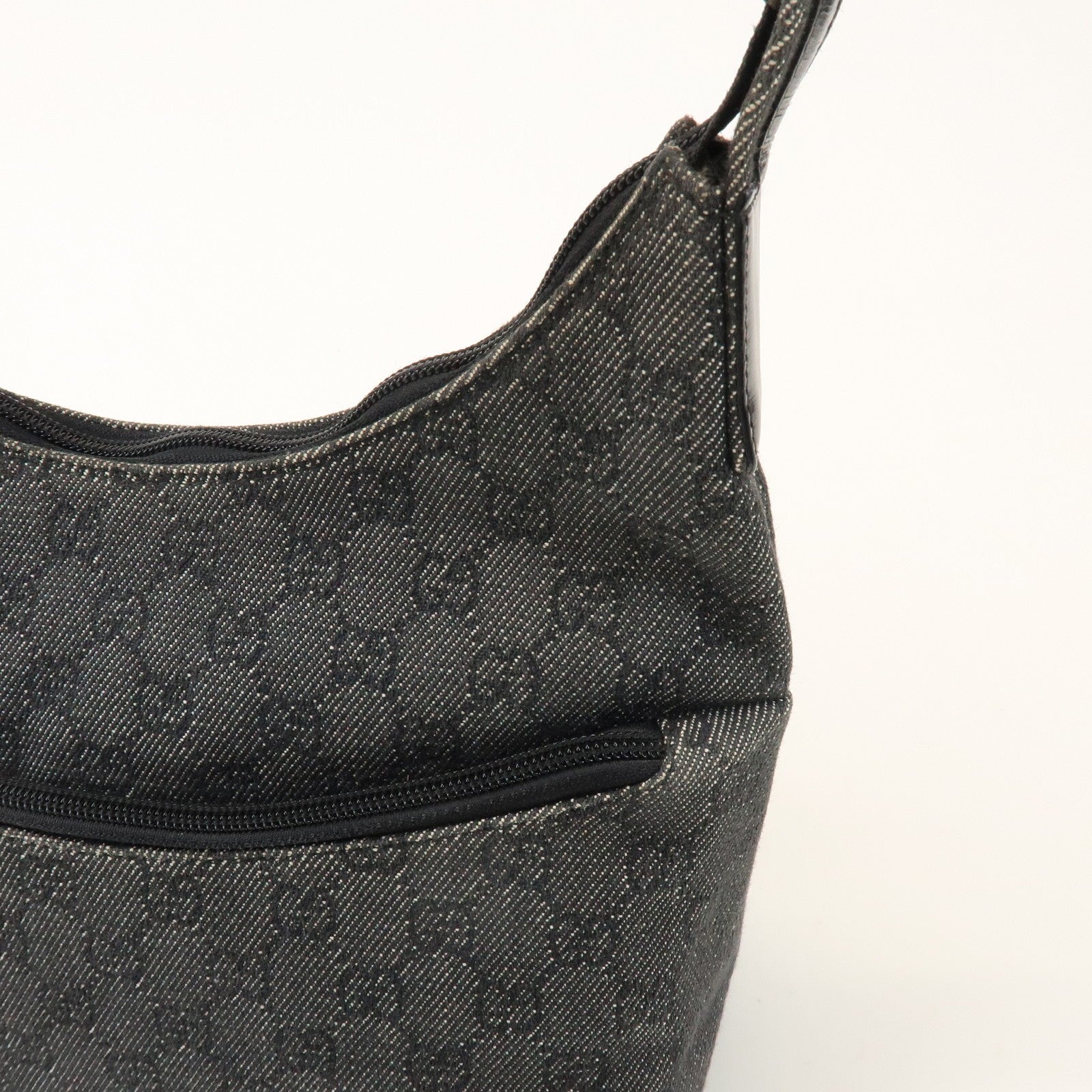 Gucci Shoulder Bag - Black, GG Denim, Leather