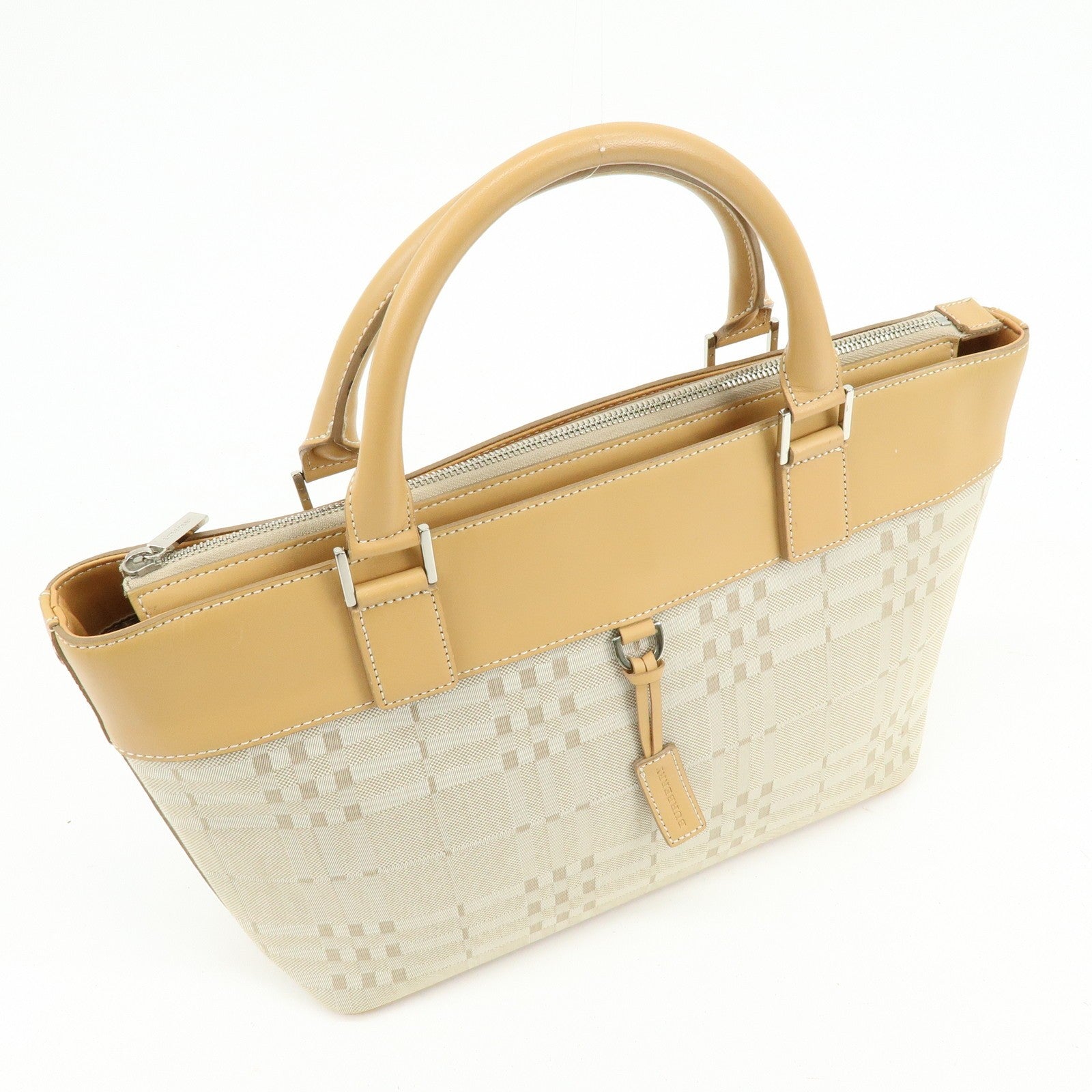 Burberry Tote Bag - Beige, Canvas Leather