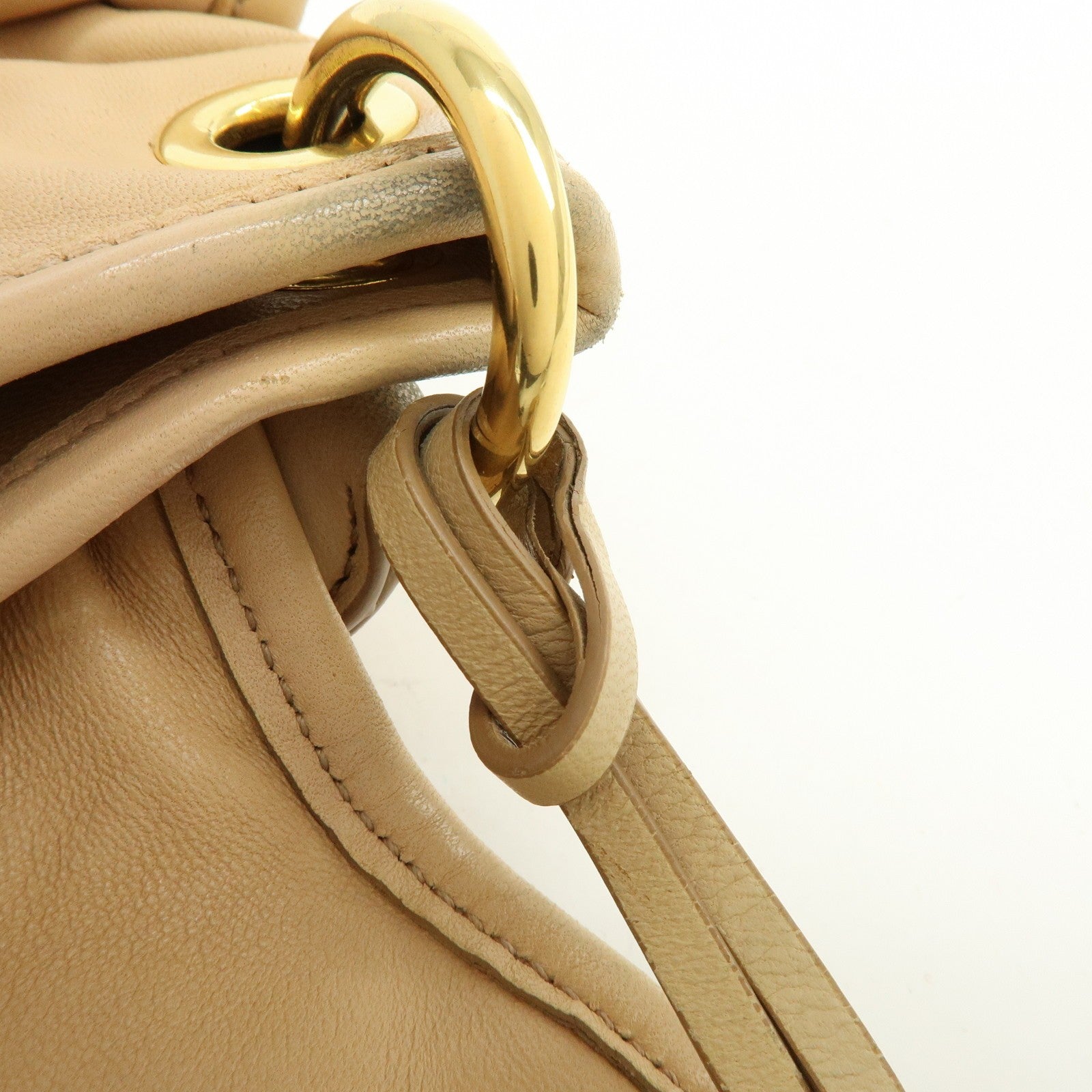Miu Miu Matelasse 2Way Handbag - Beige, Leather 