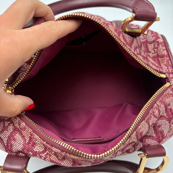Dior Trotter Boston burgundy bag