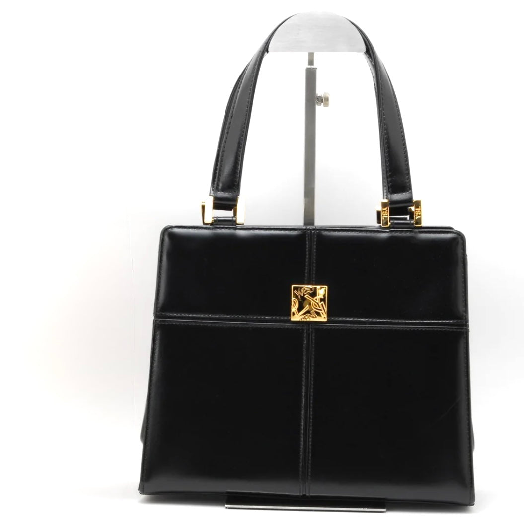 Saint Laurent Yves Shoulder Hand Tote Bag - Black, Leather