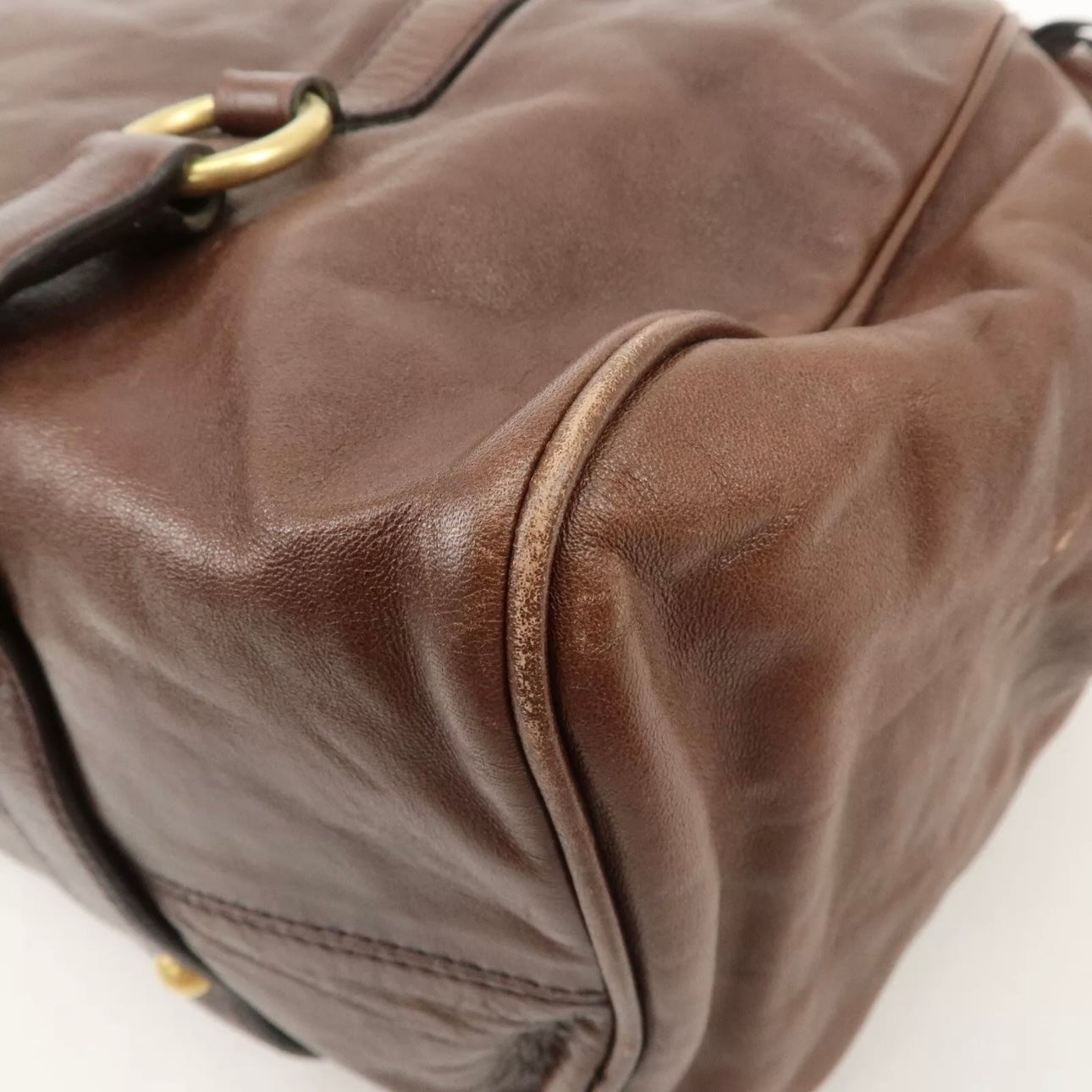MIU MIU Leather Shoulder Bag Brown
