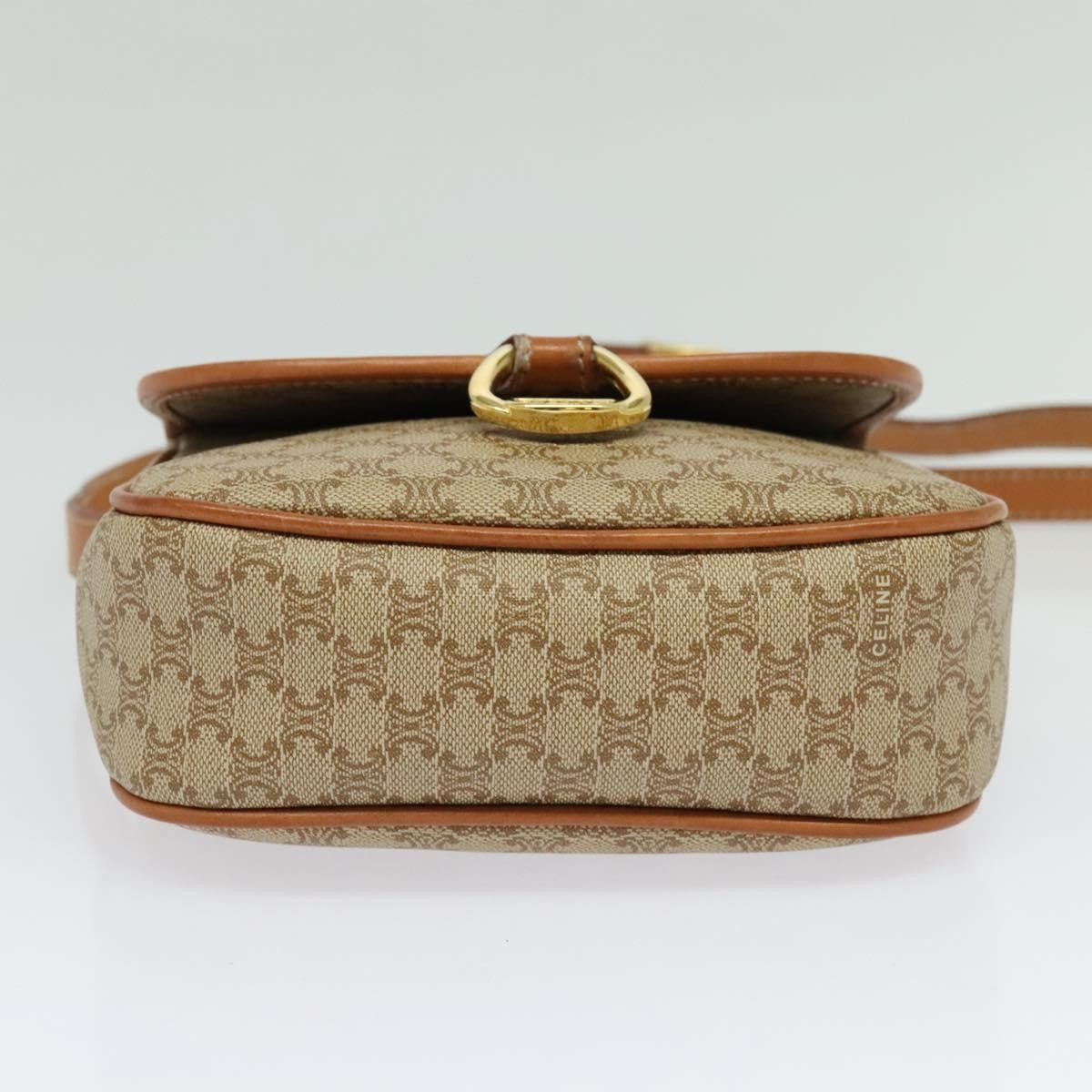 Celine Macadam Shoulder Bag - Beige/Gold, PVC Leather