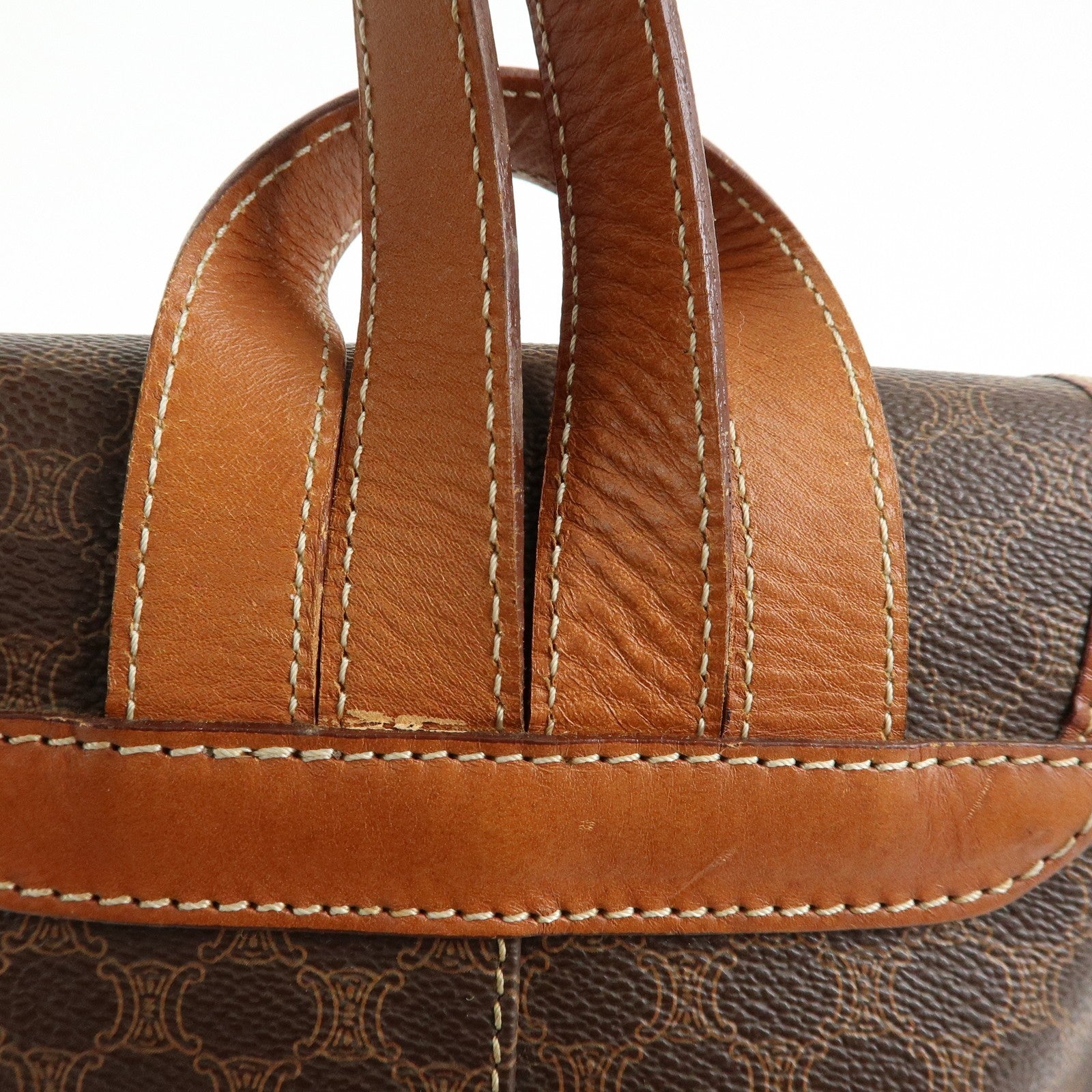 Celine Macadam Backpack - Brown, PVC Coated Canvas and Leather 