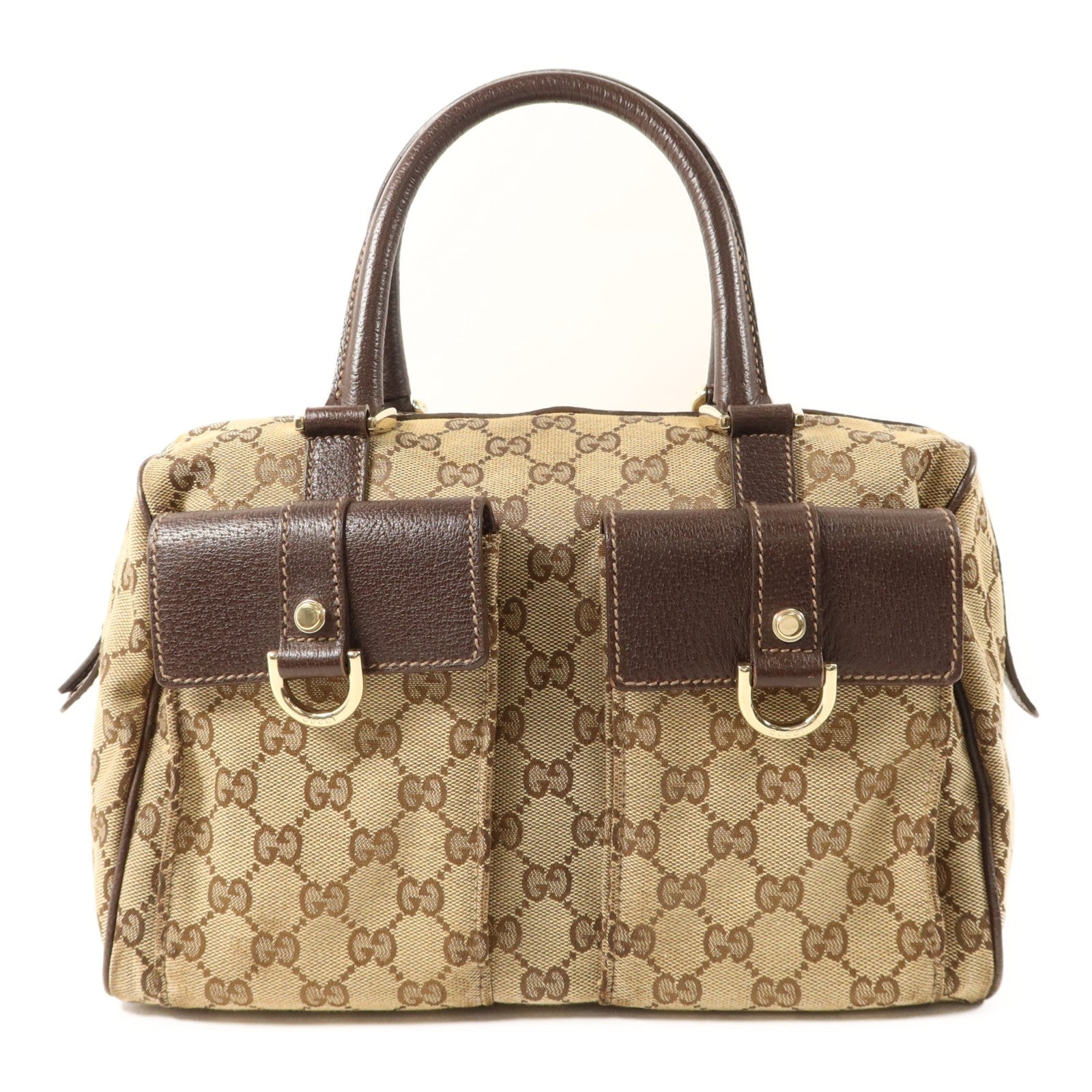 Gucci GG GHW Abbey Pocket Handbag - Brown, GG canvas