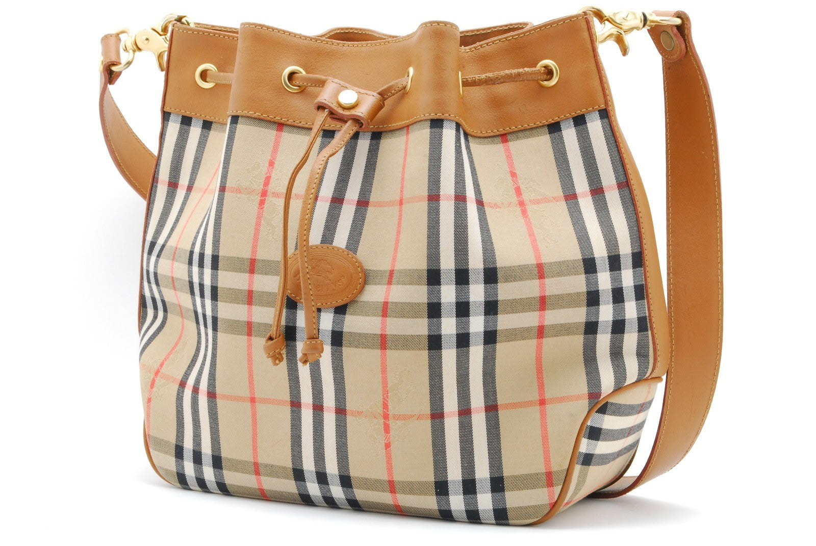Burberry Burberrys Nova Shoulder Hand Bag - Beige, Canvas