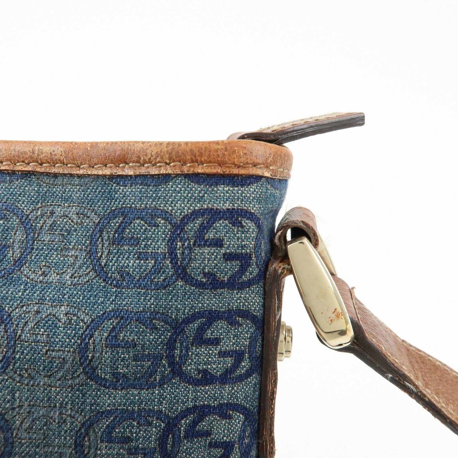 Gucci Abbey Shoulder Bag - Blue, Denim and Leather