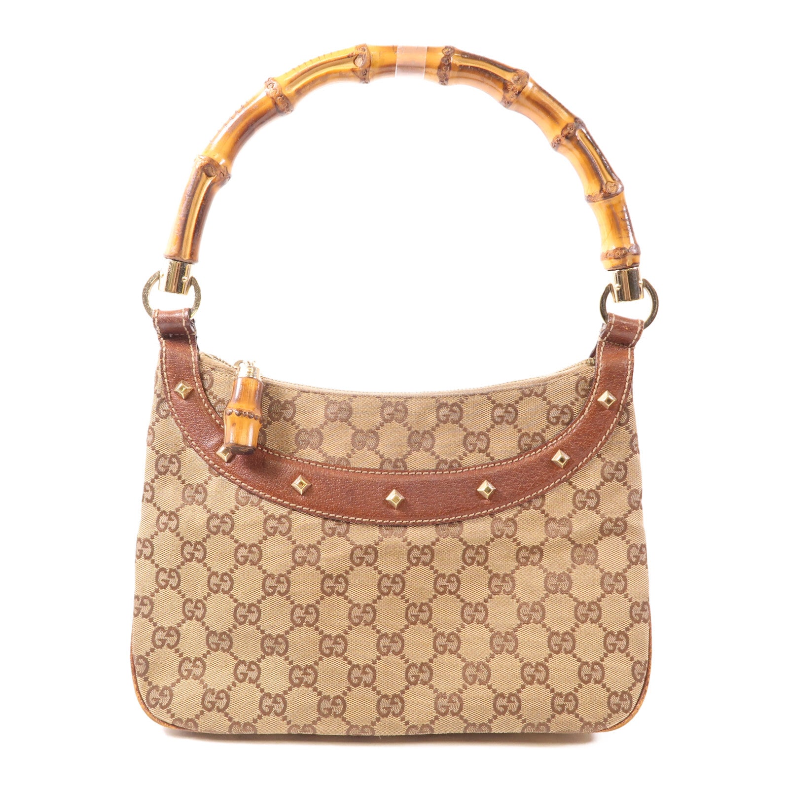 Gucci GG GHW Bamboo Handbag - Brown, Canvas