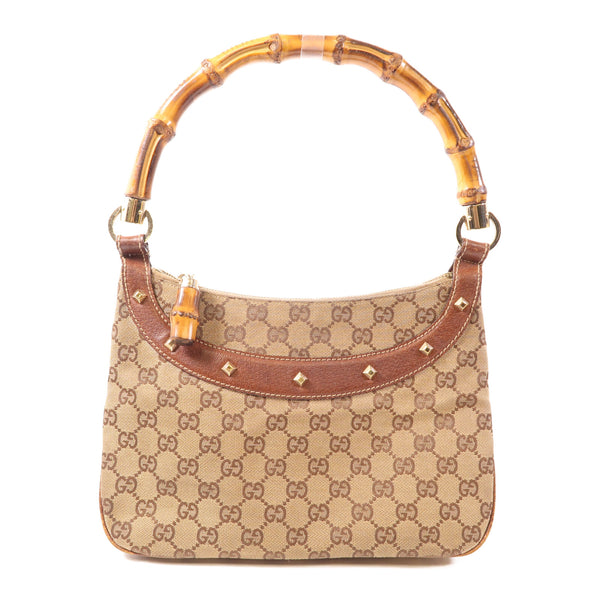 Gucci GG GHW Bamboo Handbag - Brown, Canvas