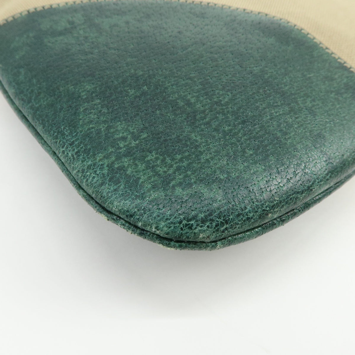 Prada Shoulder Bag - Beige, Green, Canvas, Leather