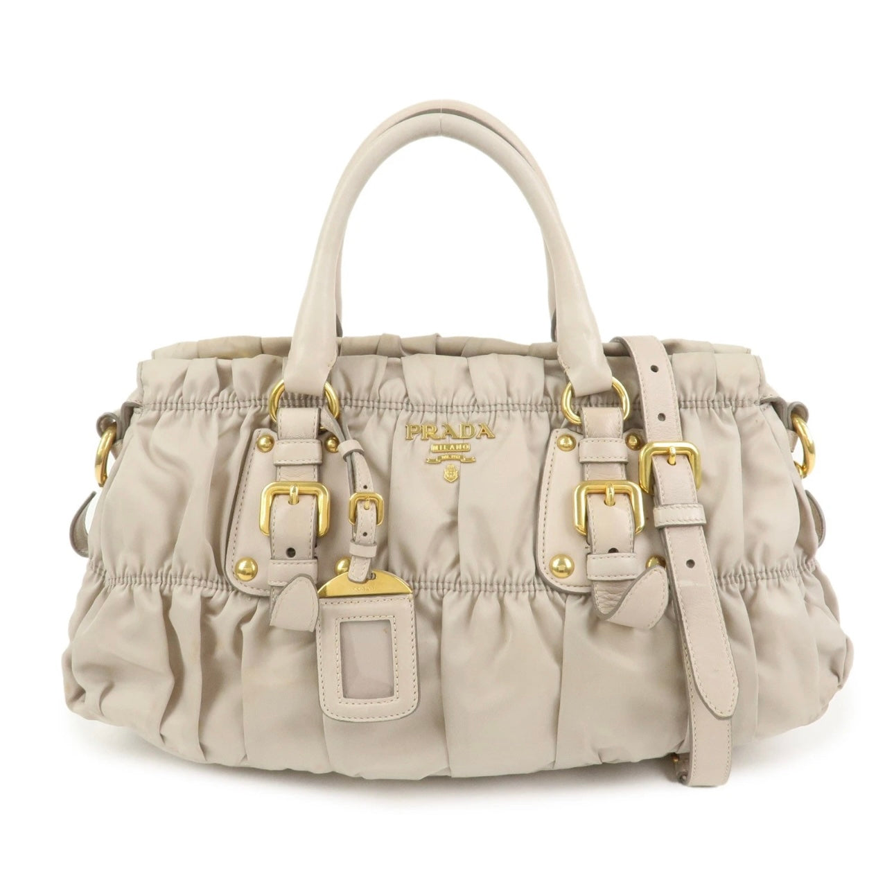 Prada Nylon Leather 2Way Bag- Gray