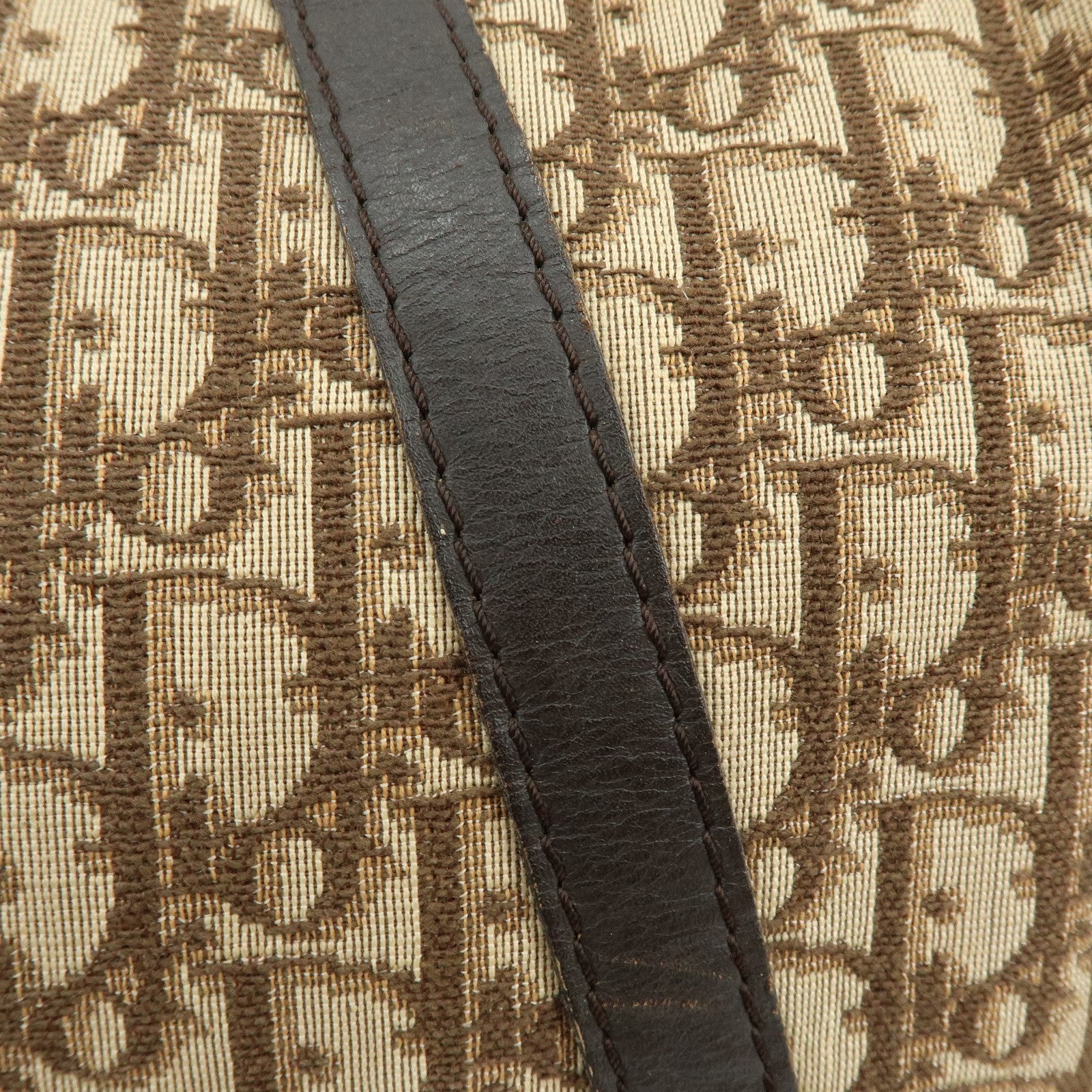 Christian Dior Trotter Jacquard Boston Bag - Brown, Jacquard Canvas and Leather