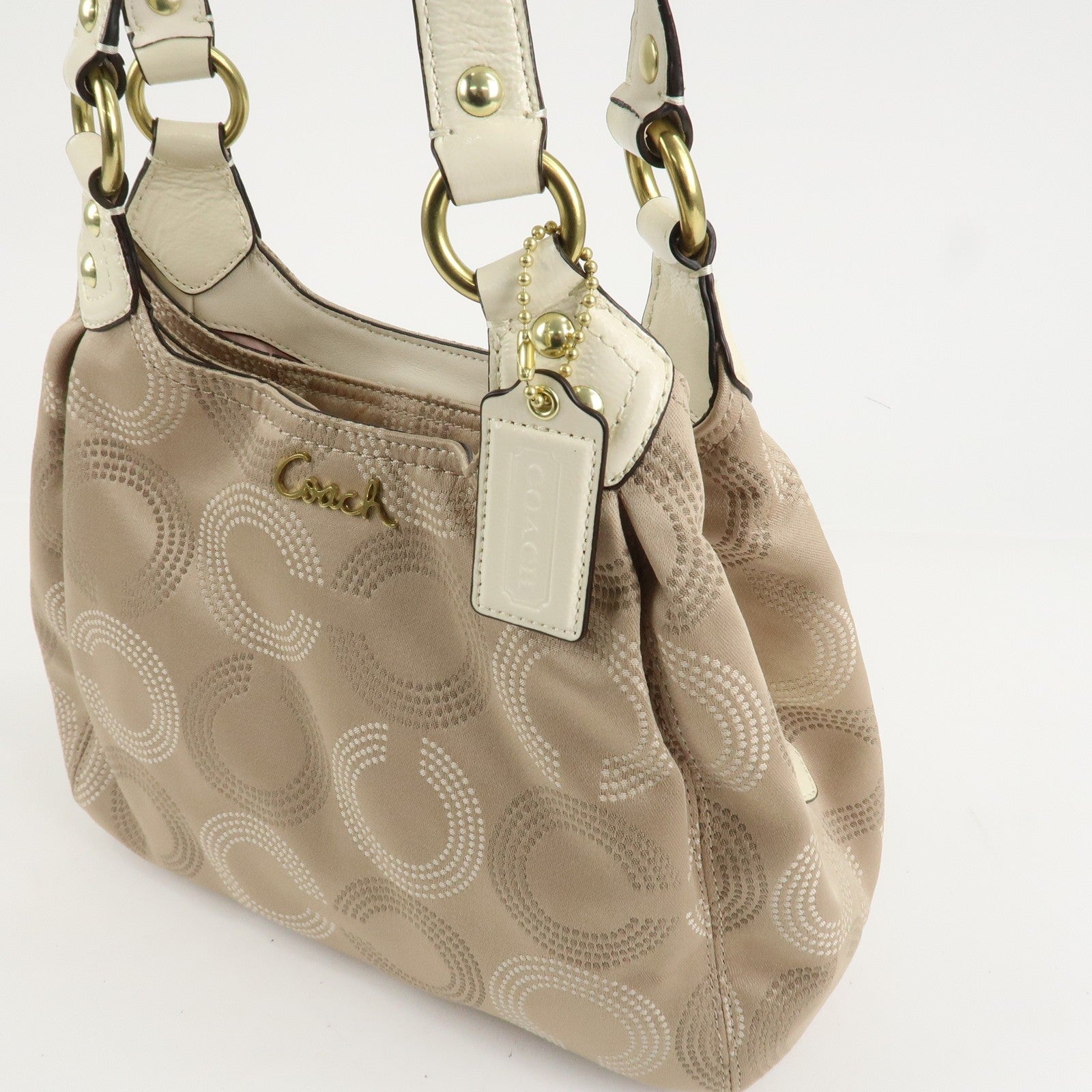 Coach Dot Op Art Hobo Handbag - Beige, Canvas