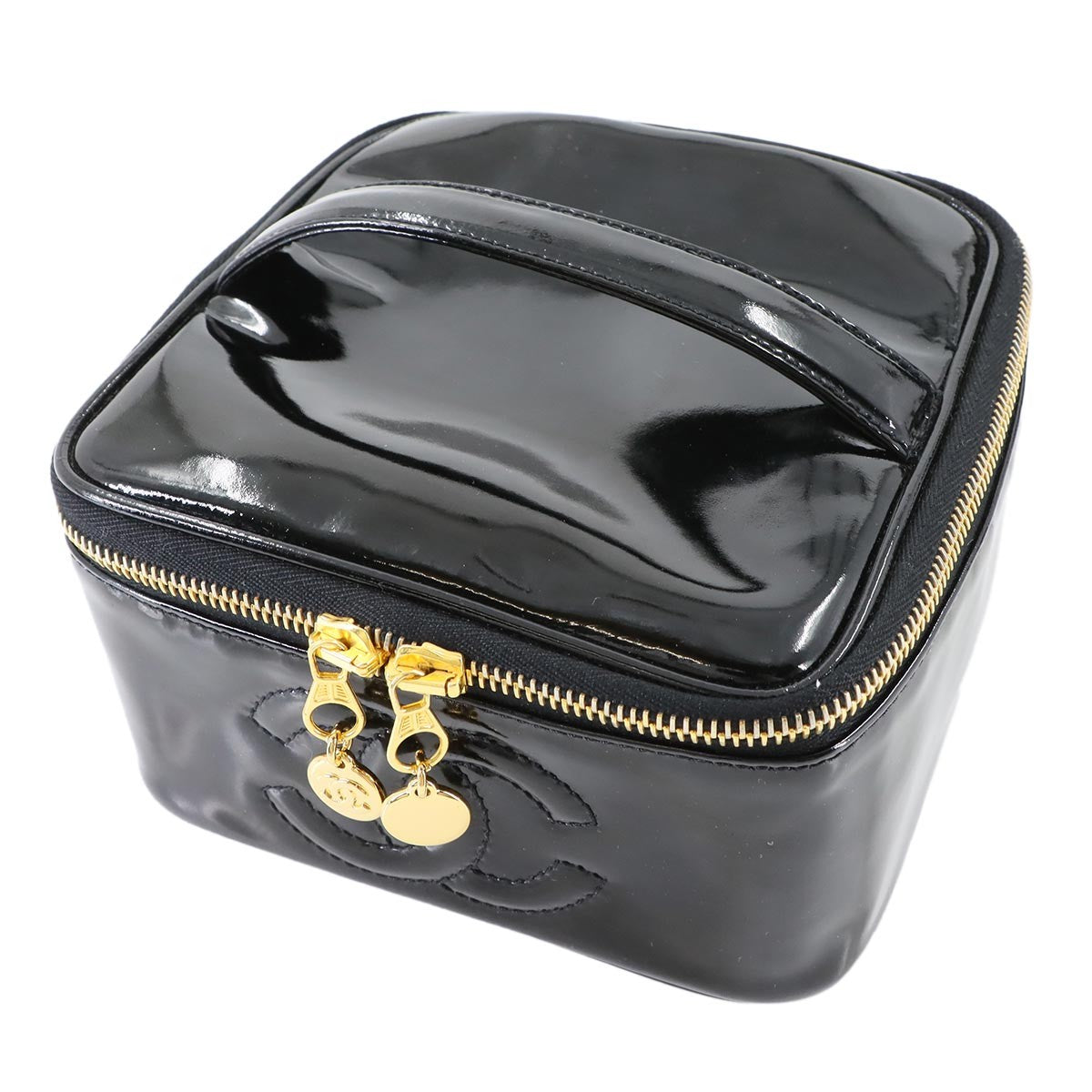 CHANEL CC Vanity Hand Bag - Black, Enamel