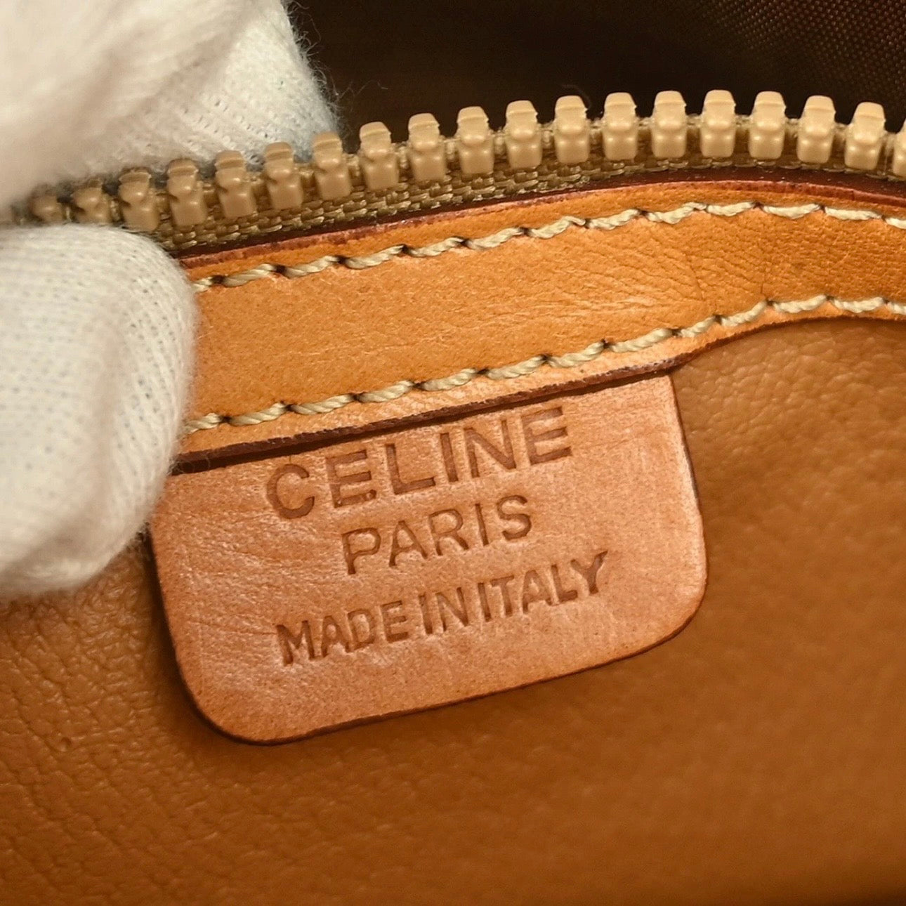 CELINE BROWN MACADAM 2WAY HANDBAG