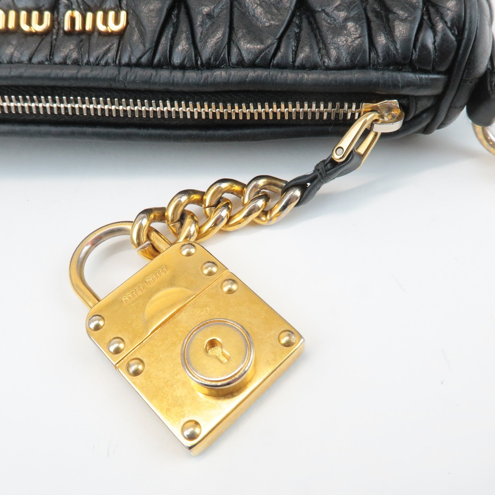 Miu Miu Matelasse Shoulder Bag - Black, Leather