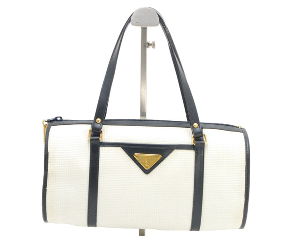 Saint Laurent Yves Hand Shoulder Bag - White, PVC Leather 