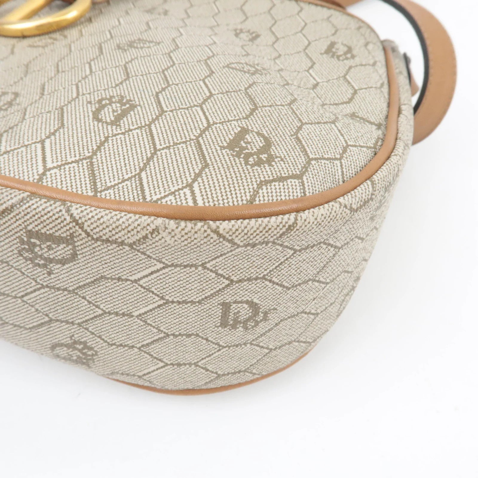 Christian Dior Honeycomb Shoulder Bag - Beige Brown, PVC Leather