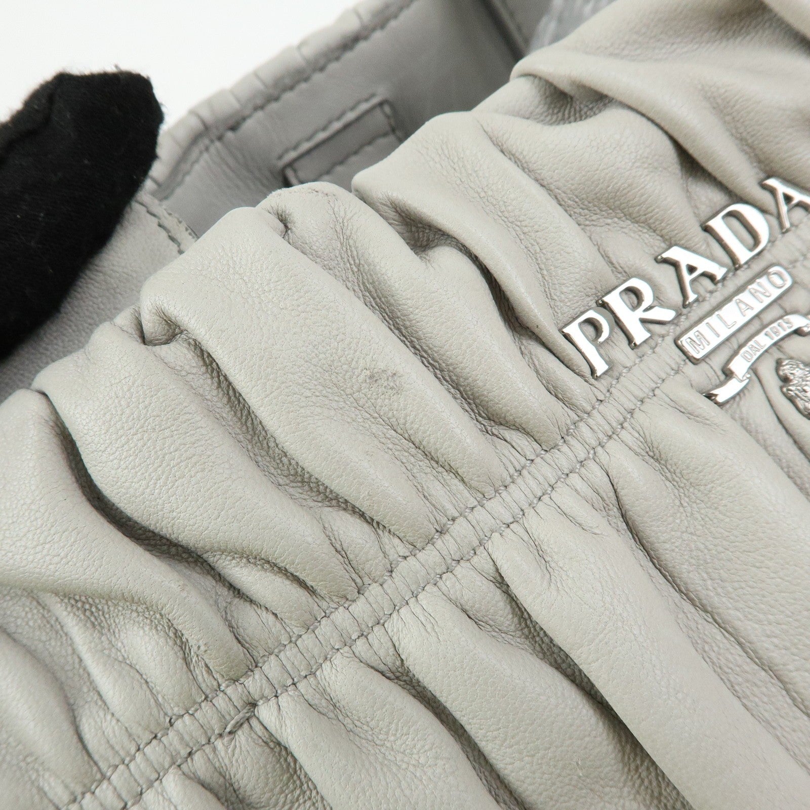 Prada Tote Hand Bag - Gray, Nappa Gaufre Leather