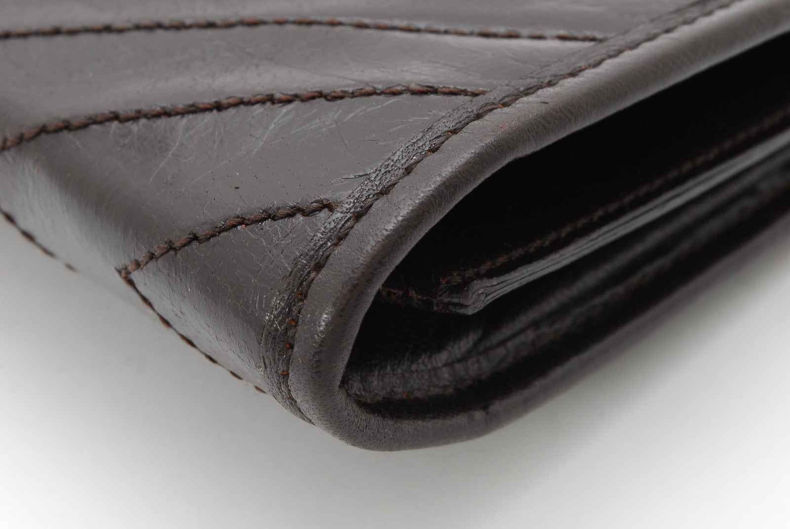 Saint Laurent Clutch Bag - Brown, Leather 