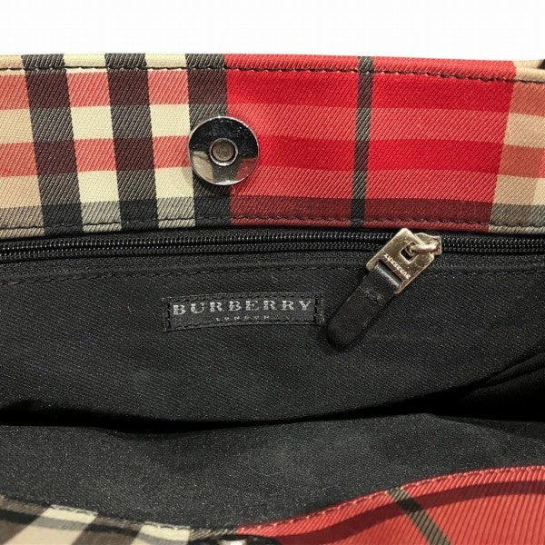 Burberry London Nova Check Handbag - Red, Canvas x Leather