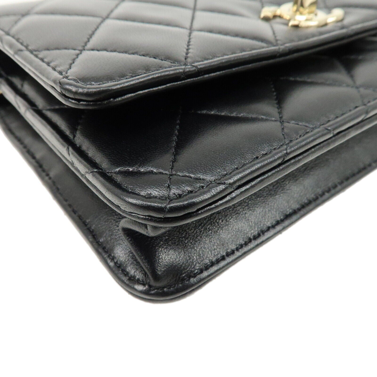 Chanel Matelasse Lamb Skin Trendy CC Chain Shoulder Bag - Black/Gold, Lamb Skin