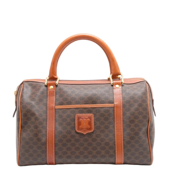 Celine Macadam Boston Handbag - Brown, PVC Leather