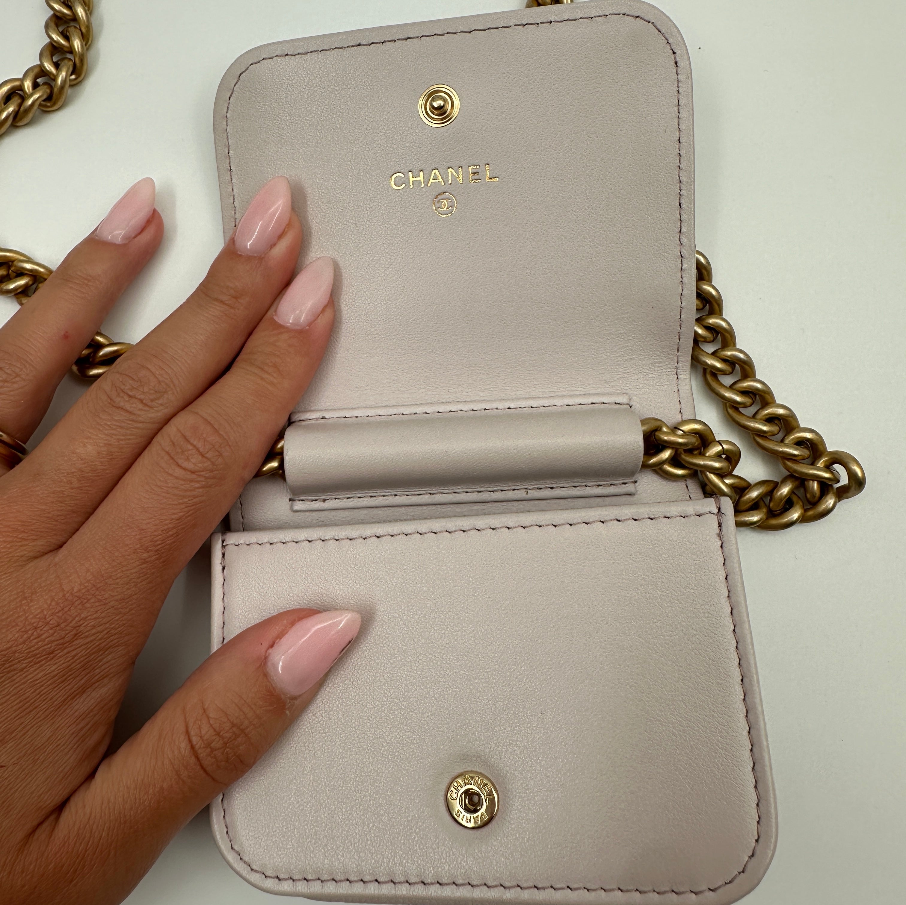 Chevron Boy Chanel Chain Shoulder Bag Calfskin Pink