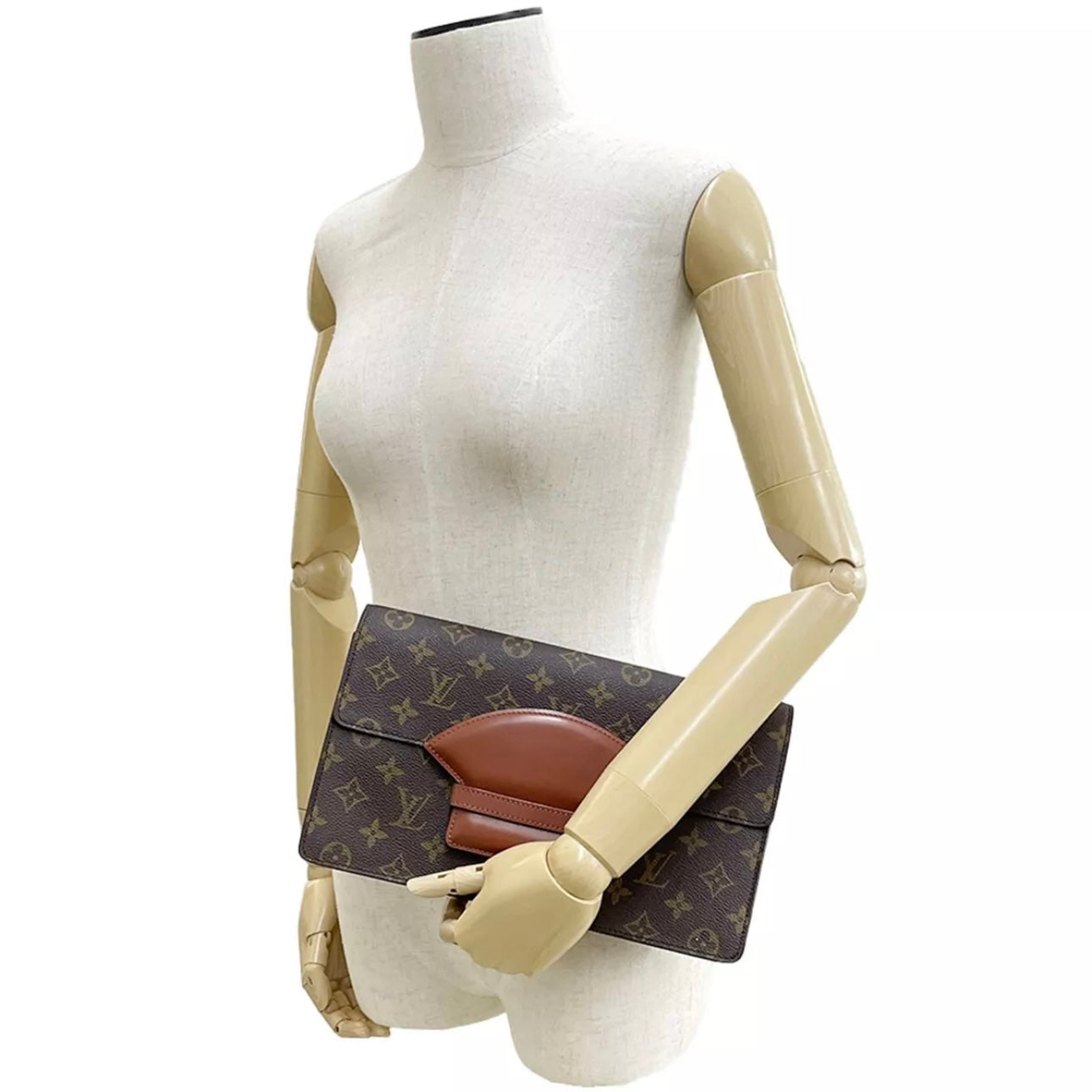 Monogram Chaillot Leather Brown Clutch bag