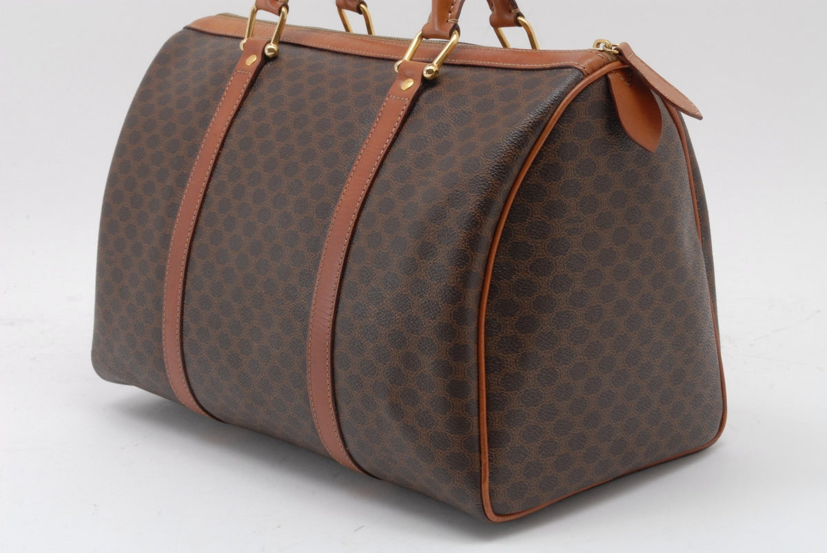 Celine Macadam Boston Handbag - Brown, PVC Leather