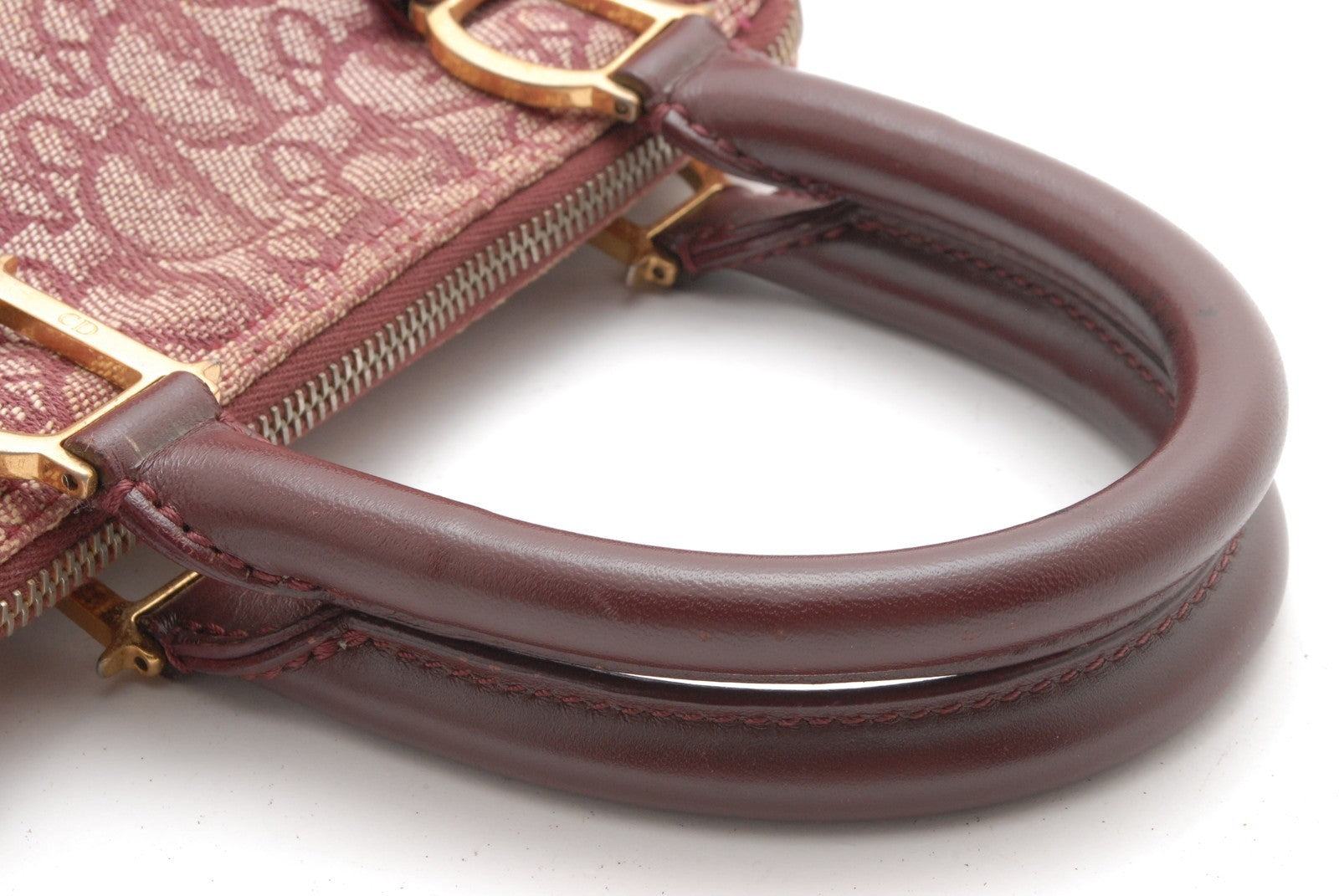 Christian Dior Trotter Handbag - Bordeaux, Canvas and Leather