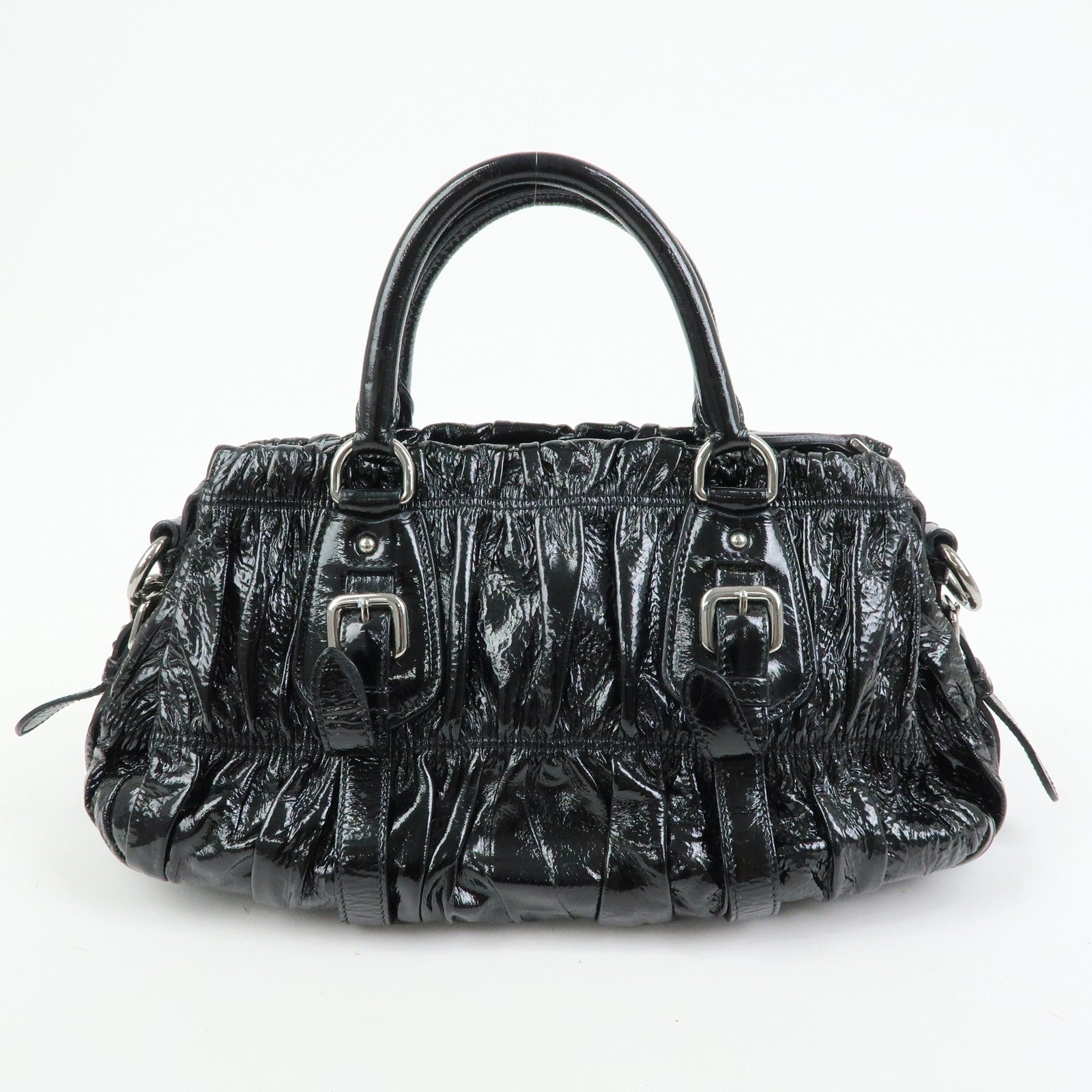 Prada 2 Way Bag Handbag - Black, Patent Leather