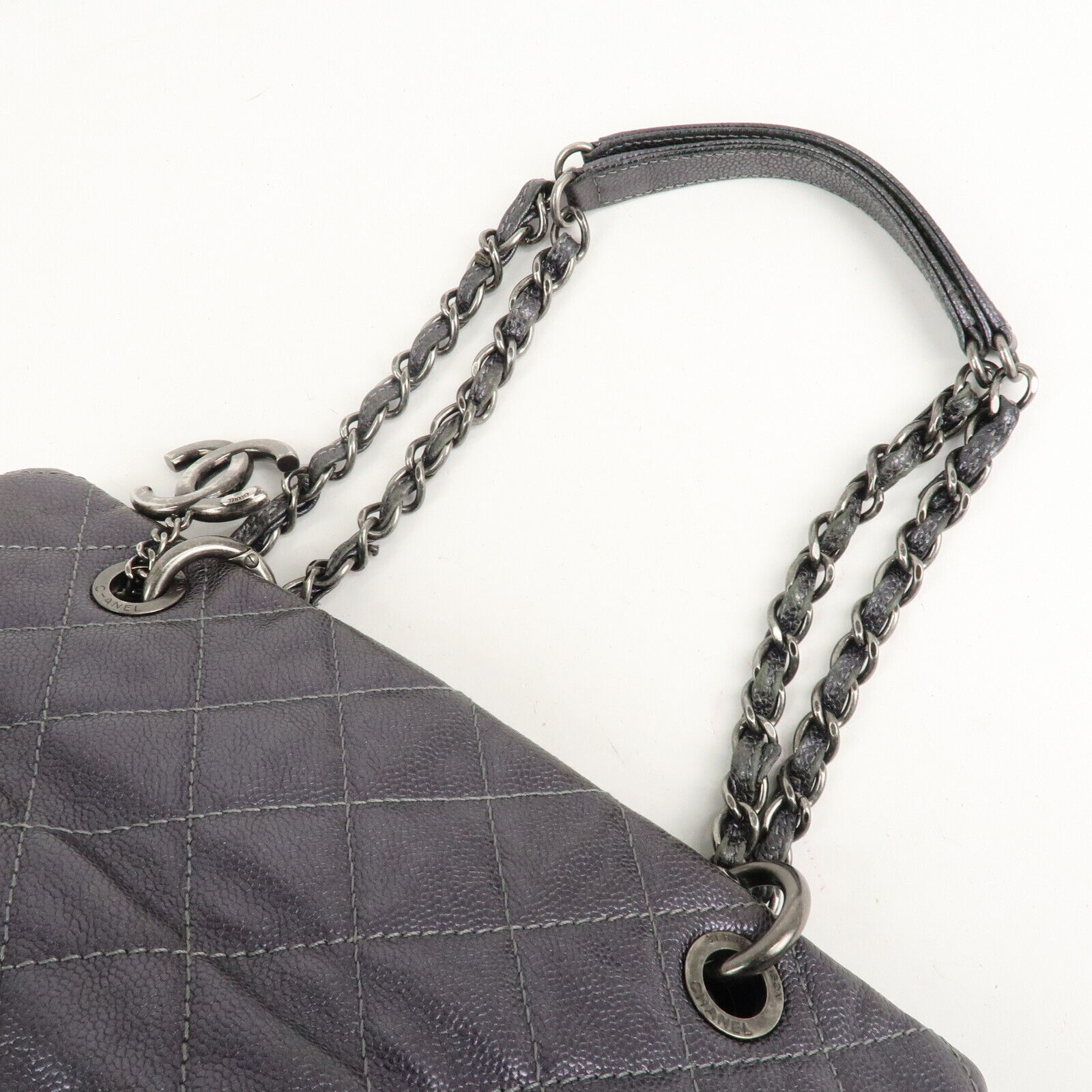 Chanel Matelasse COCO Mark Tote Bag - Gray, Leather