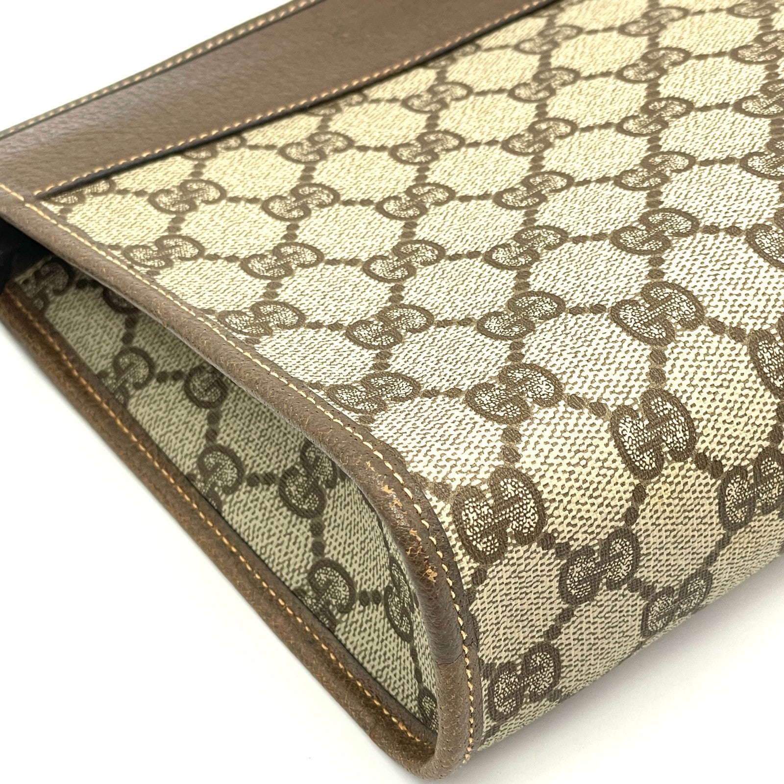 Gucci GG Clutch Bag - Brown, PVC Leather 