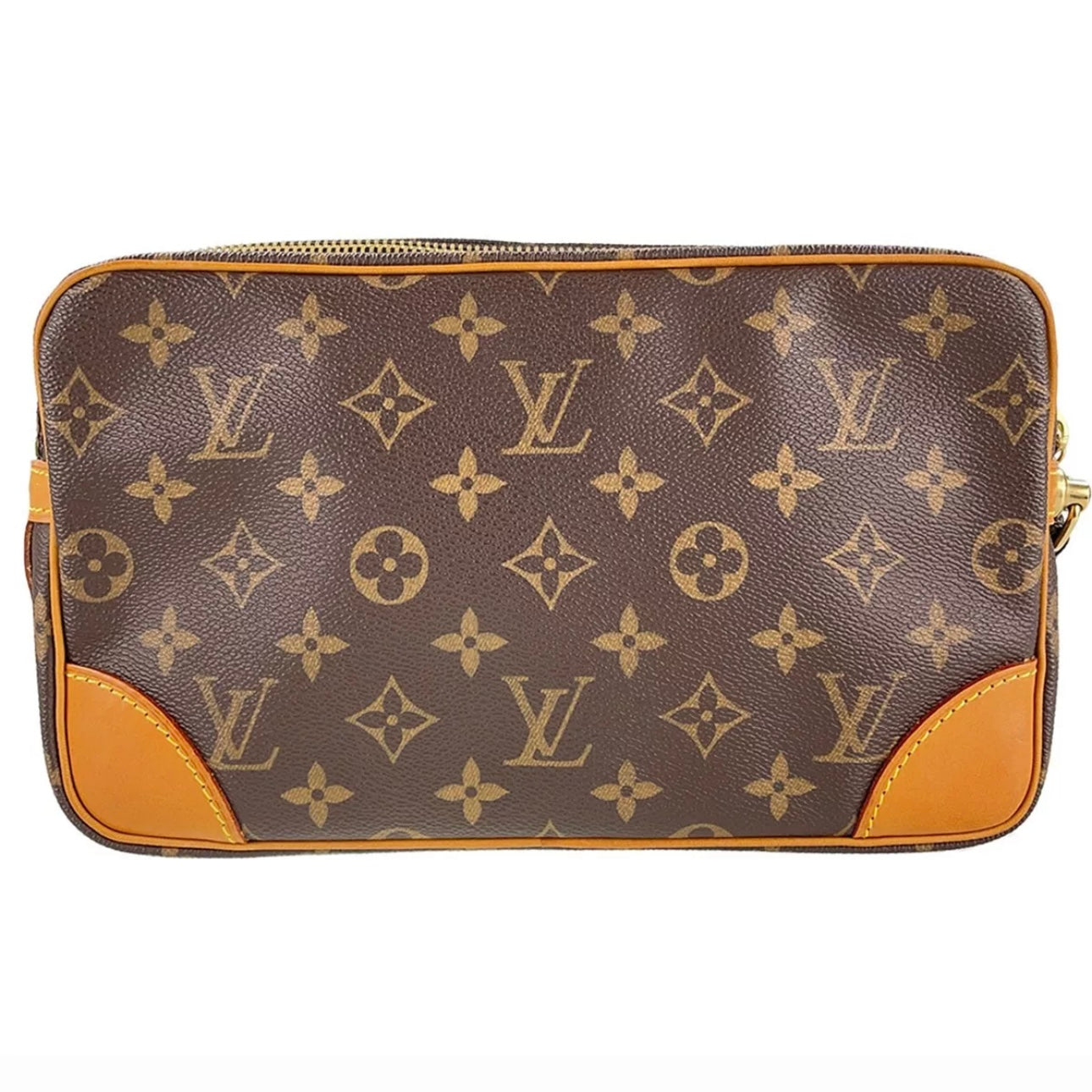 Monogram Marly Dragonne GM Leather Brown Clutch bag
